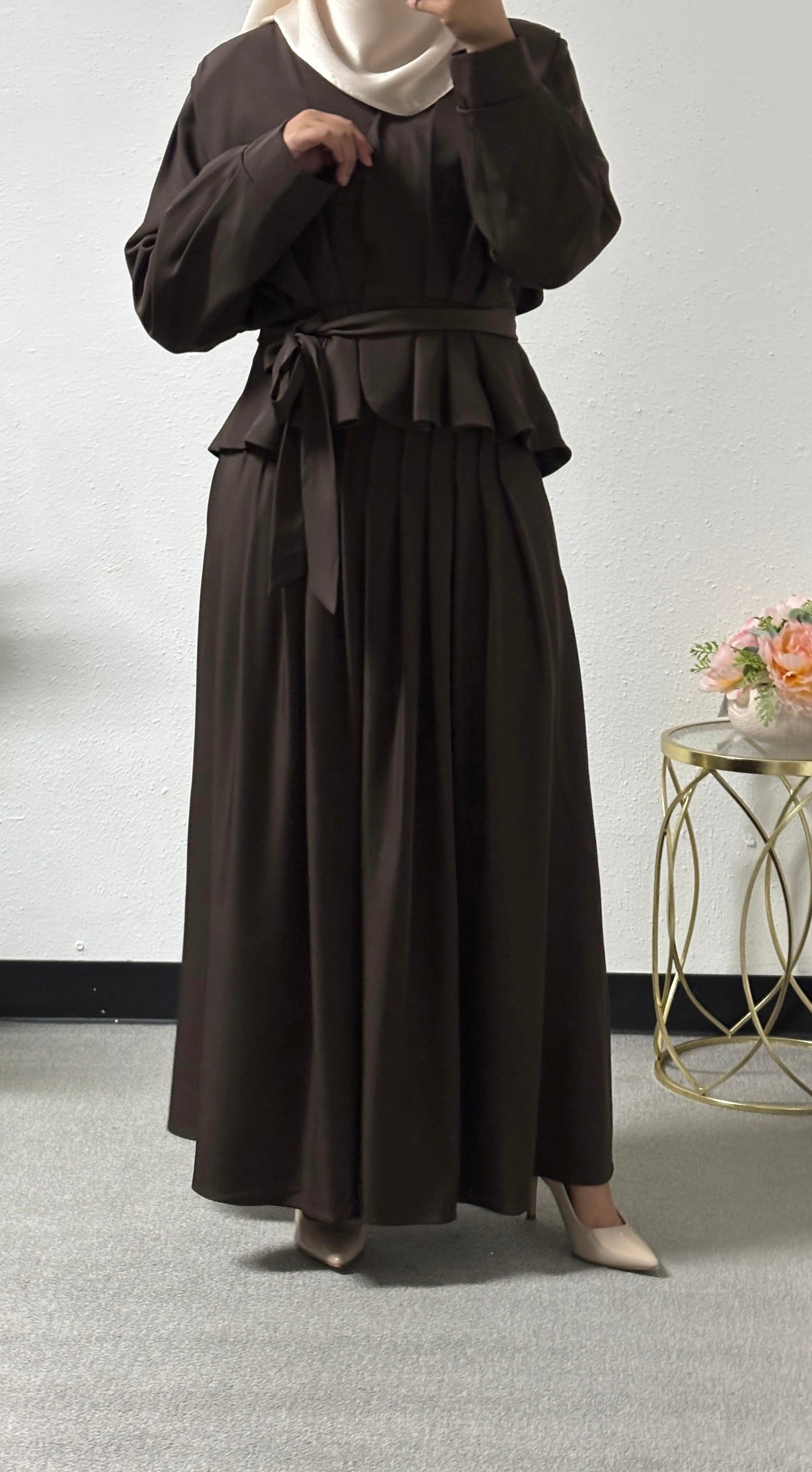 Two piece pleated skirt set