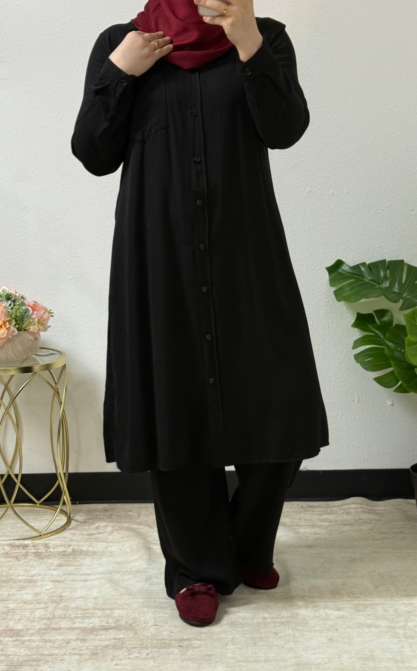 Long Shirt Simple Set