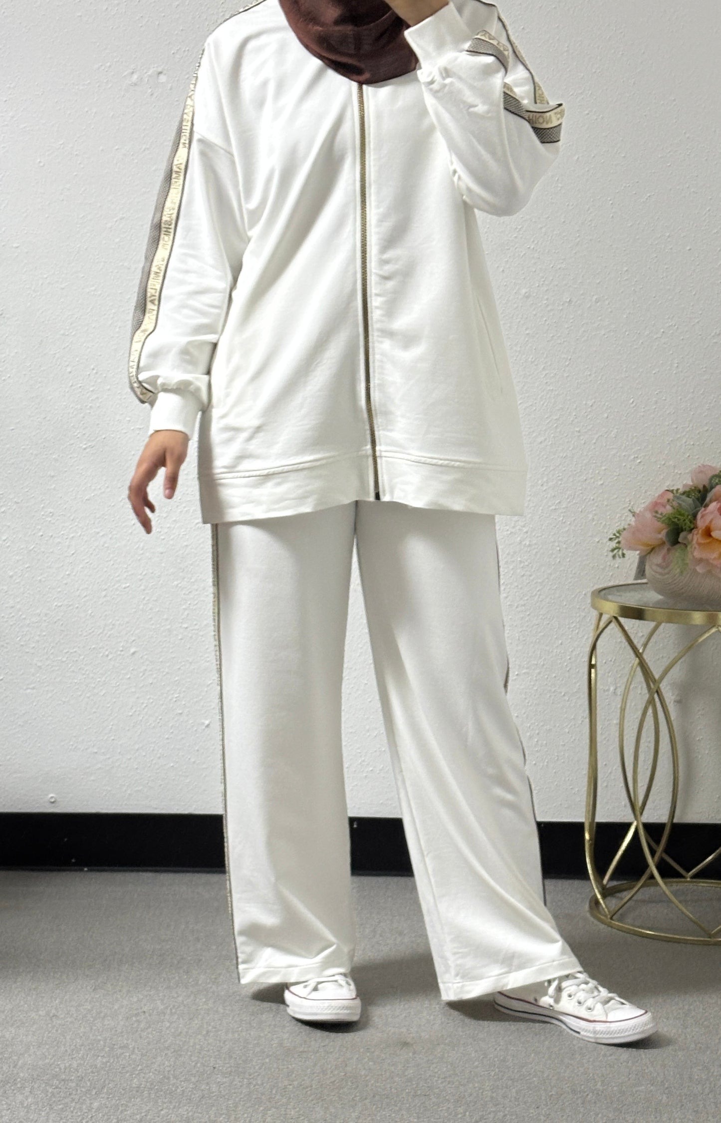 Checkered track suit