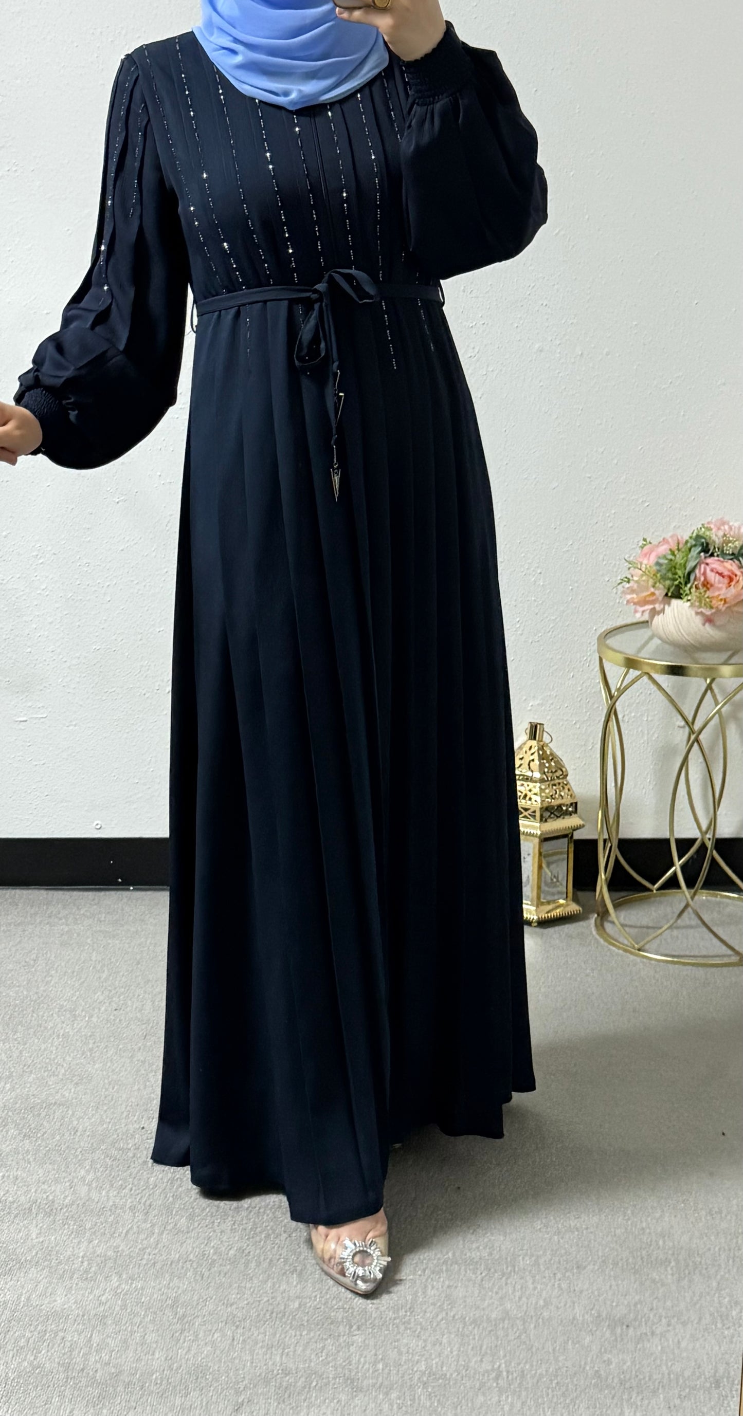 Intricate beads abaya