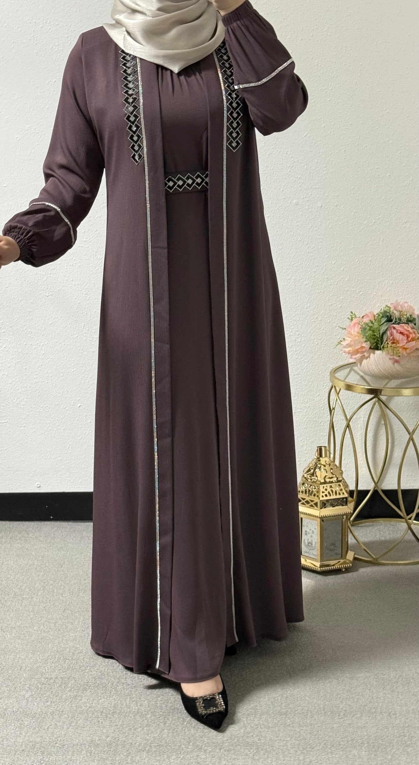 Colorful two-piece abaya
