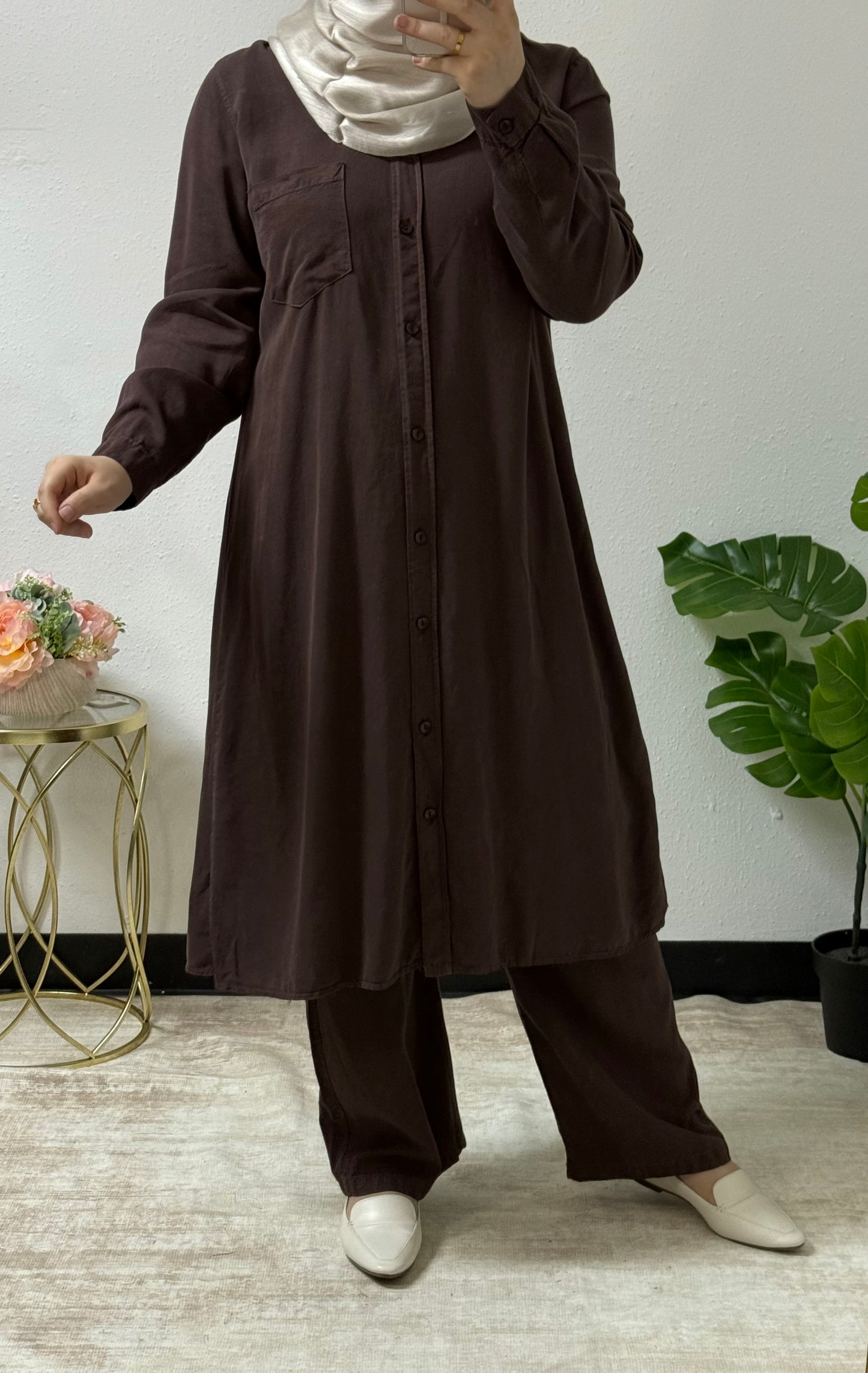Long Shirt Simple Set