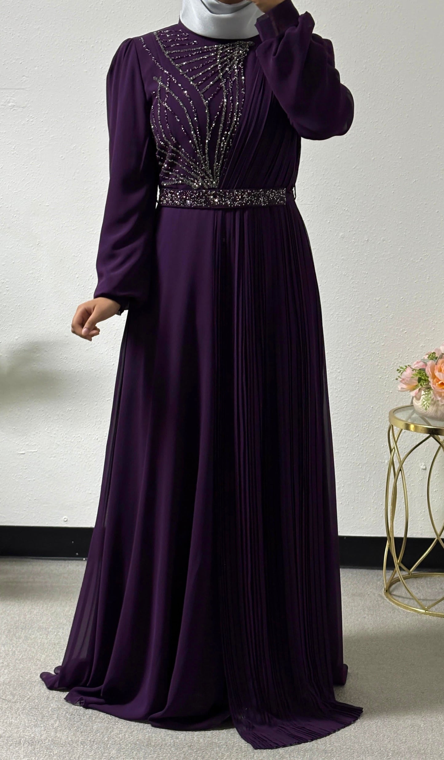 Intricate detail chiffon dress