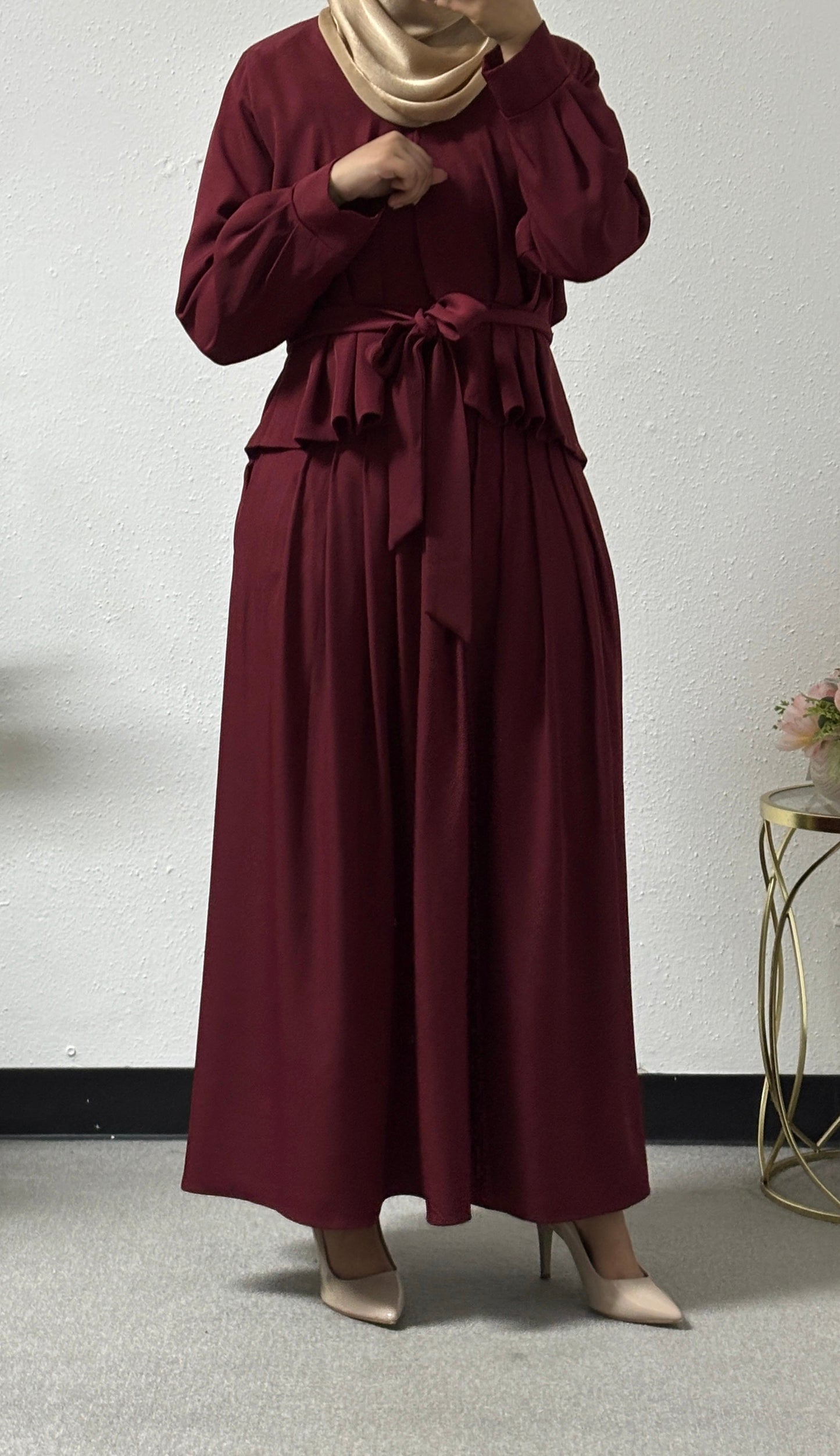 Two piece pleated skirt set