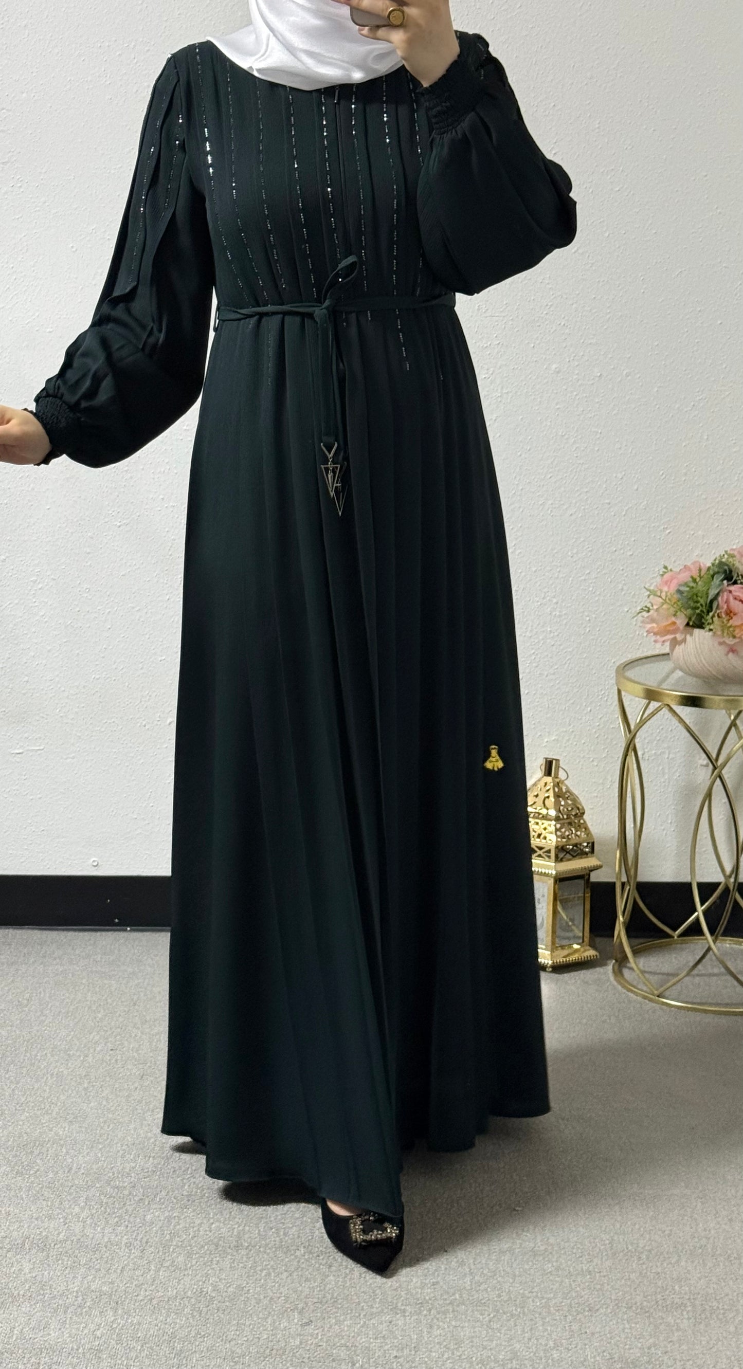 Intricate beads abaya