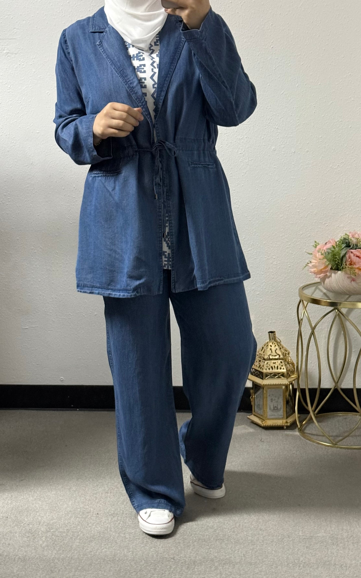 Three-Pcs Denim Printed Set