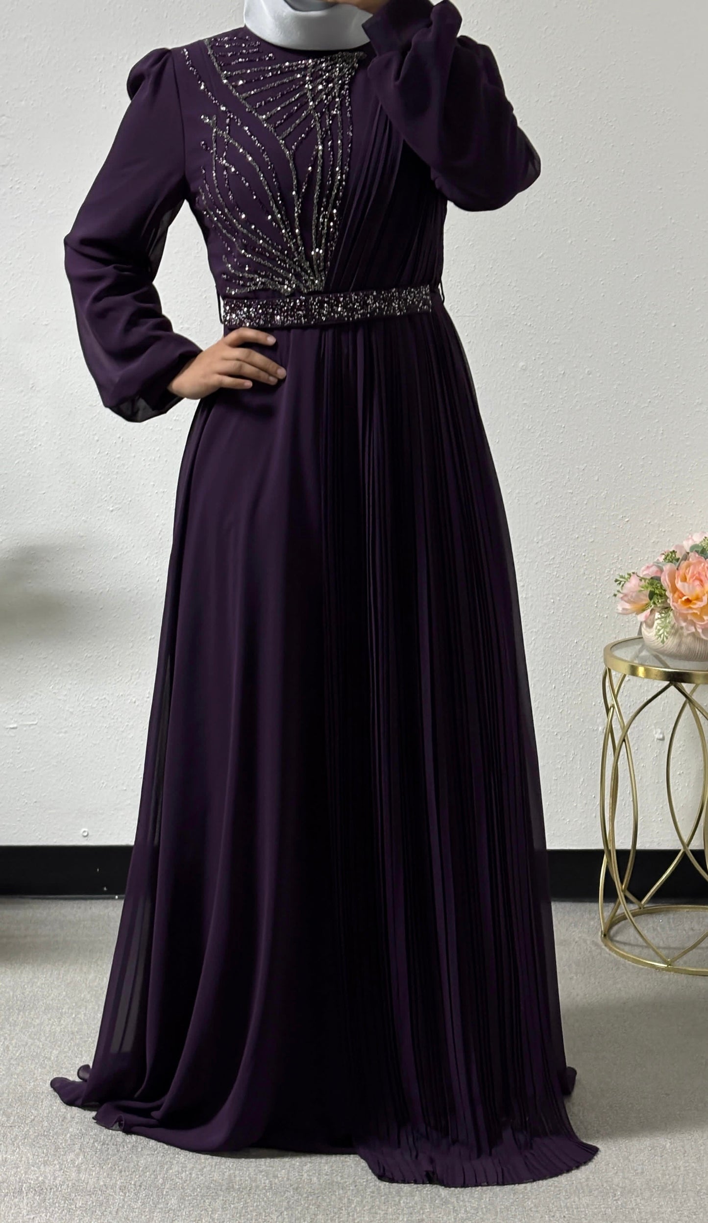Intricate detail chiffon dress
