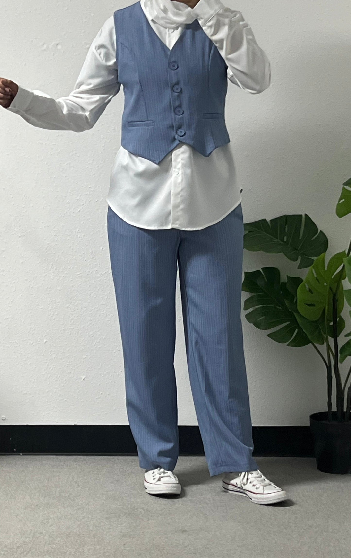 Three-Piece Zara Set with Pants, Shirt, and Vest