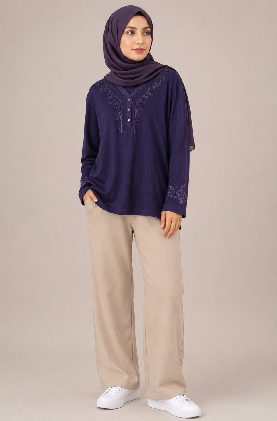 Leaf Embroidered Shirt