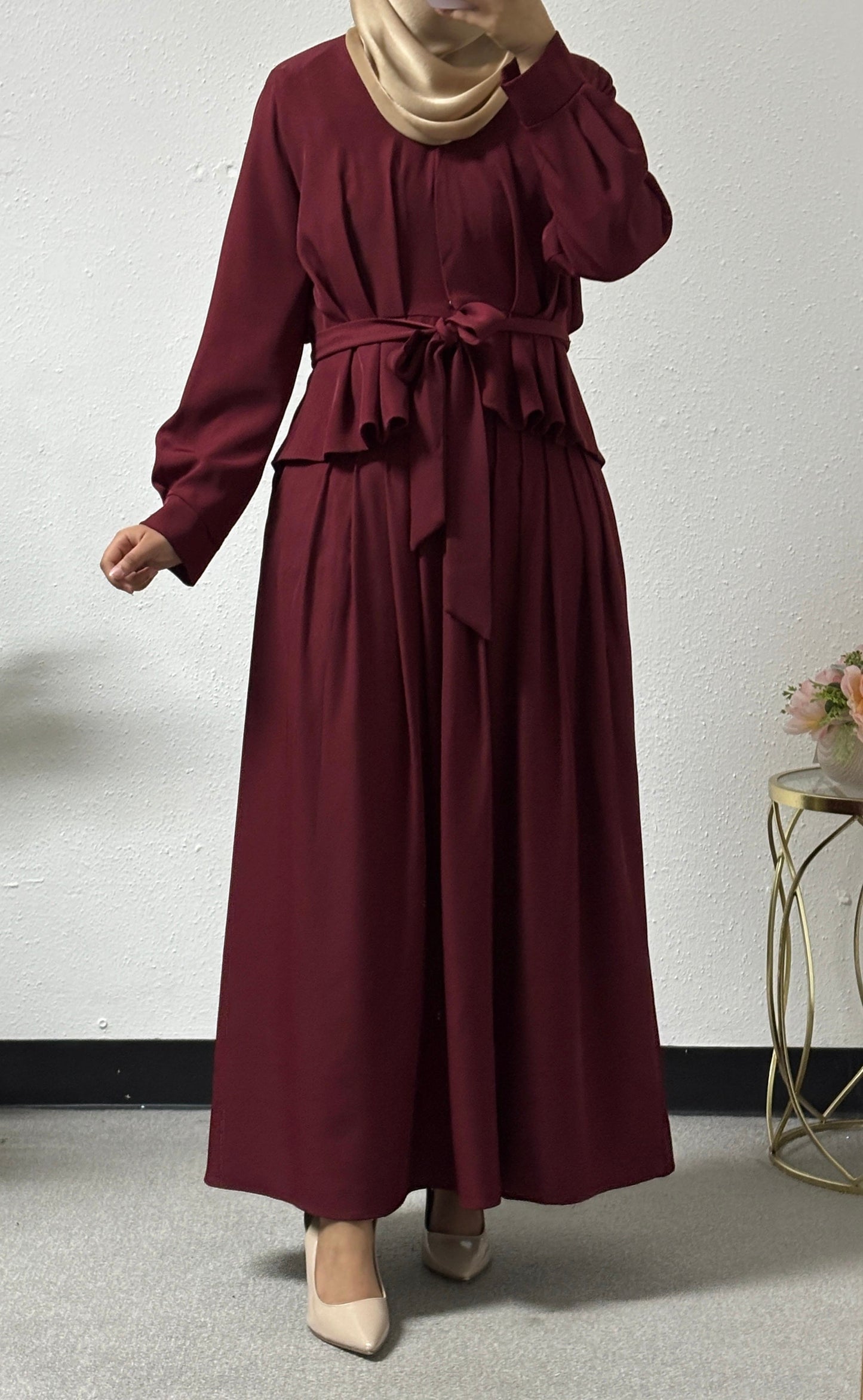 Two piece pleated skirt set