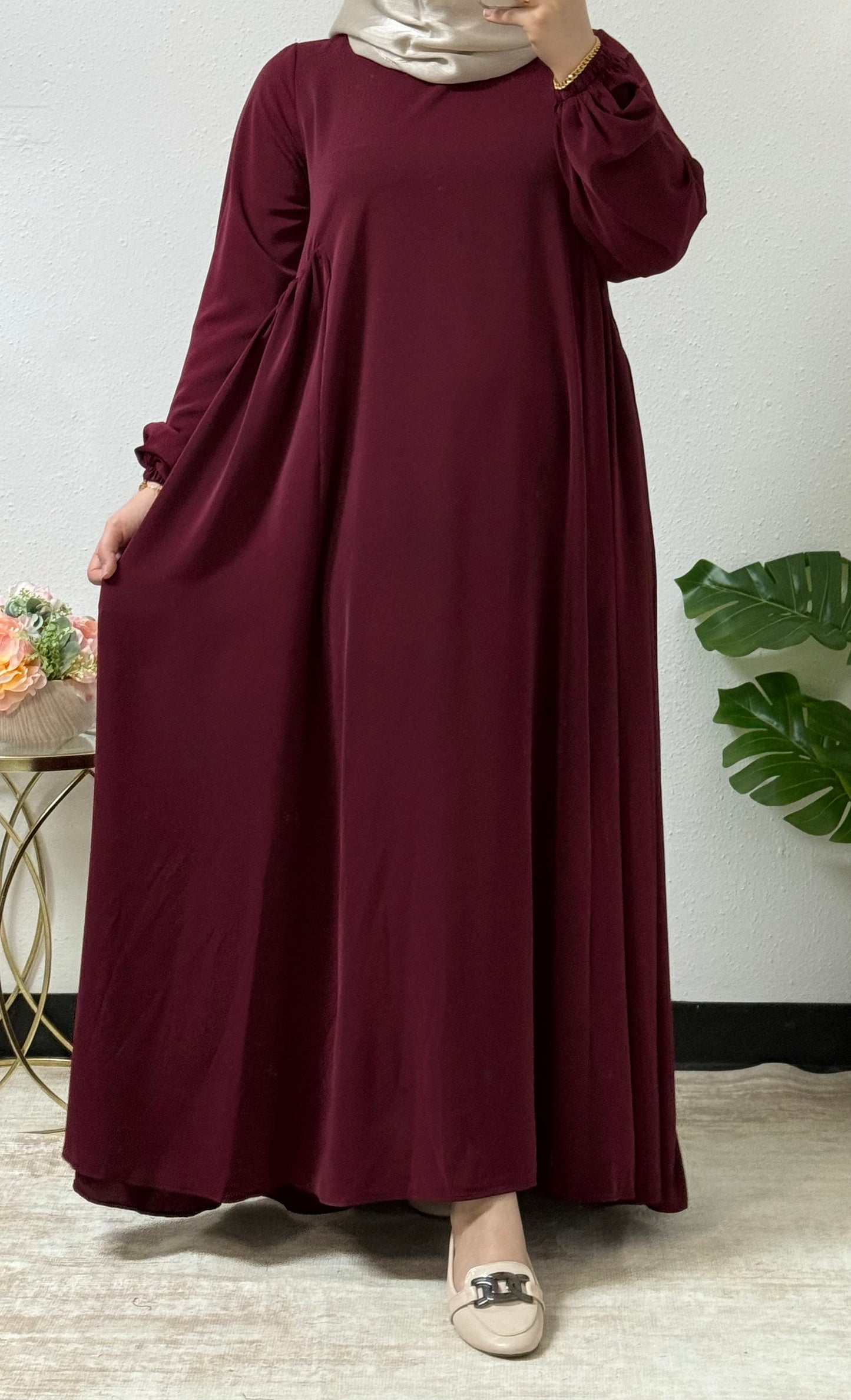 Simple side ruffle dress