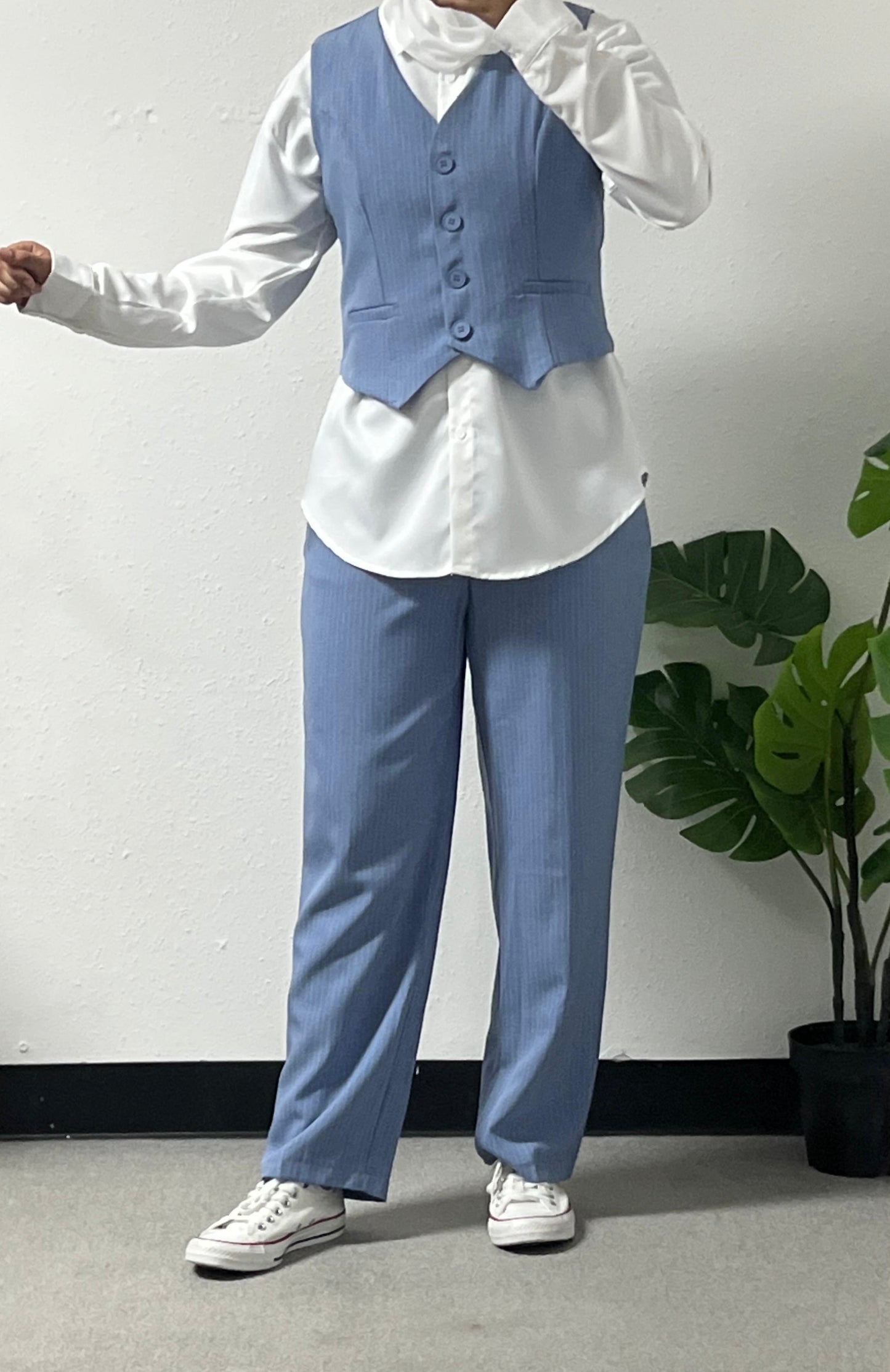 Three-Piece Zara Set with Pants, Shirt, and Vest