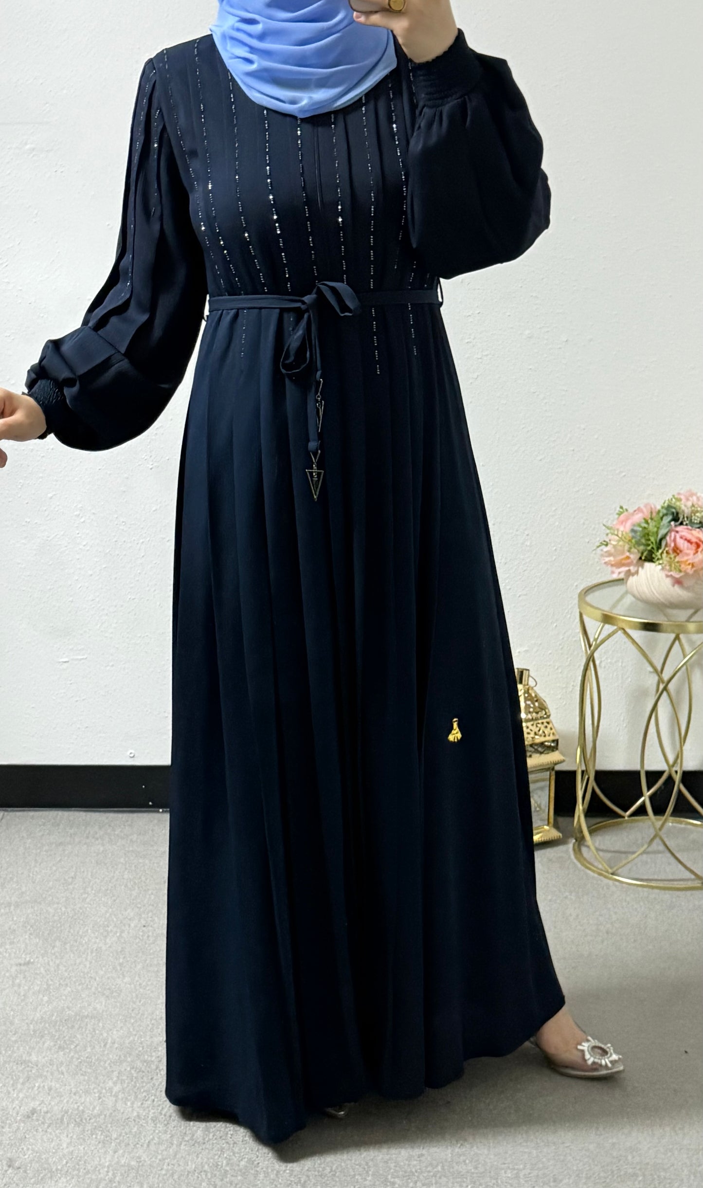 Intricate beads abaya