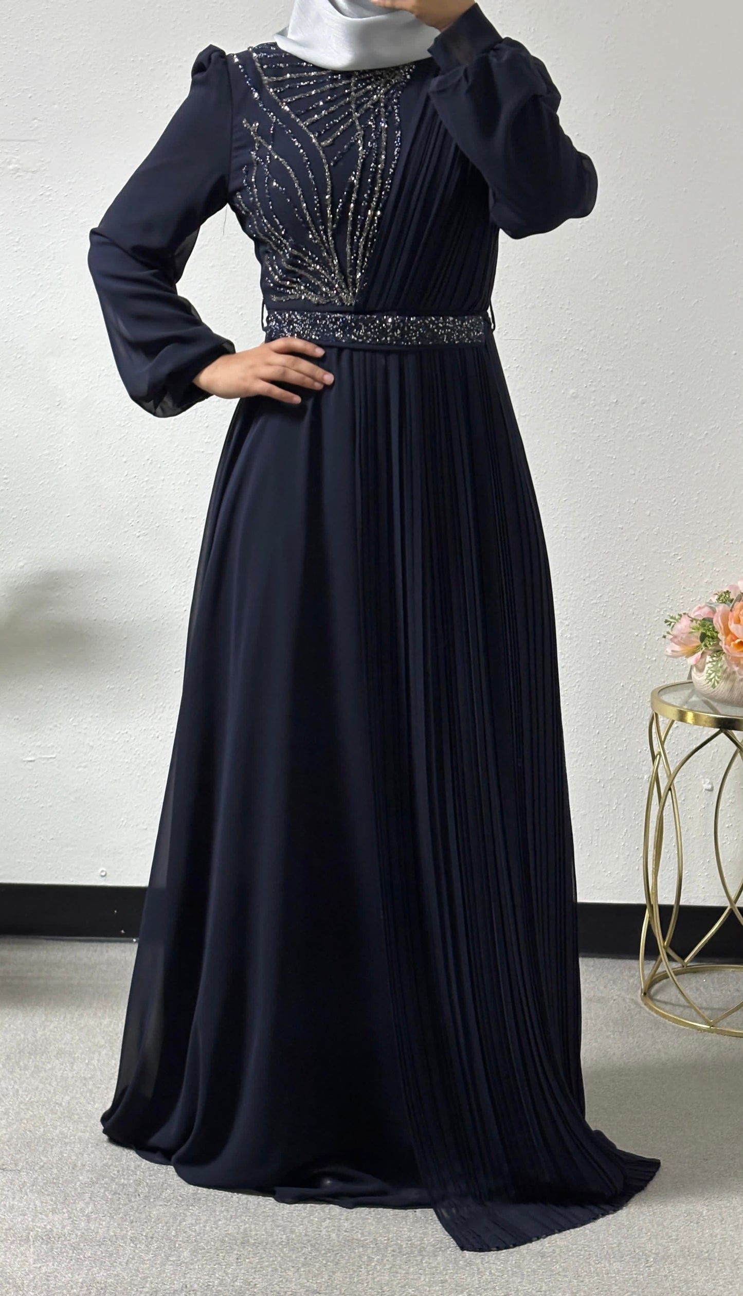 Intricate detail chiffon dress