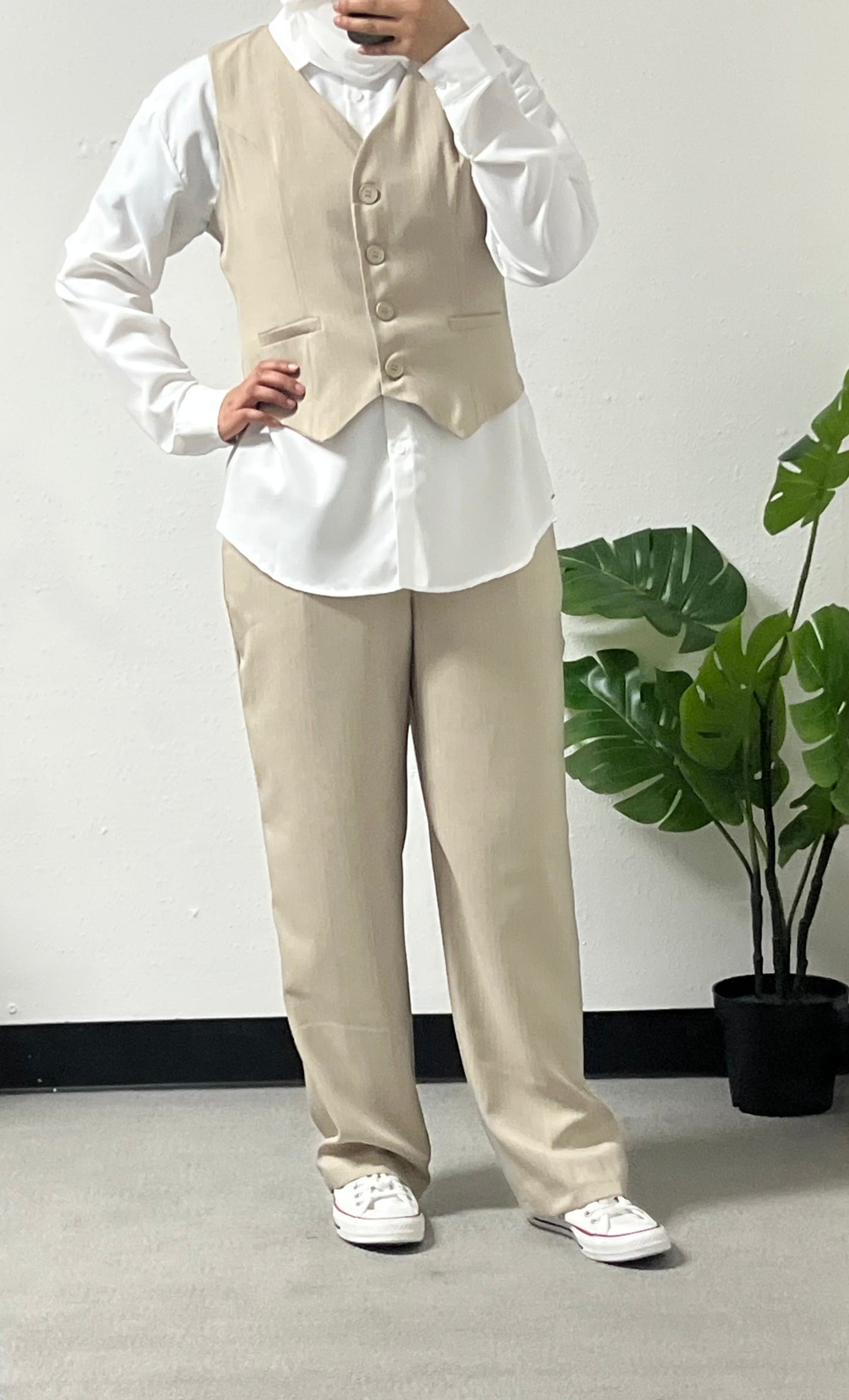 Three-Piece Zara Set with Pants, Shirt, and Vest