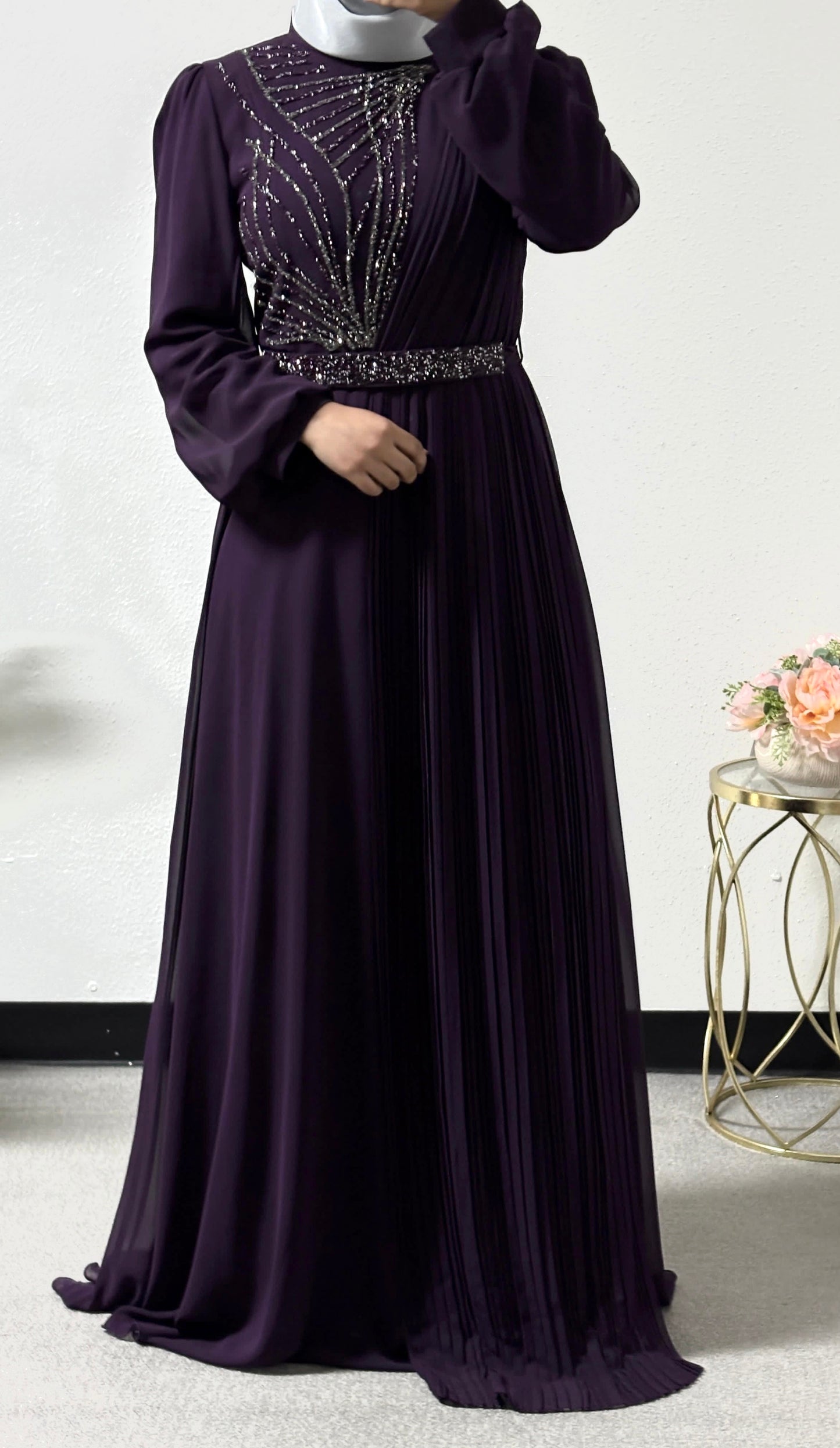 Intricate detail chiffon dress