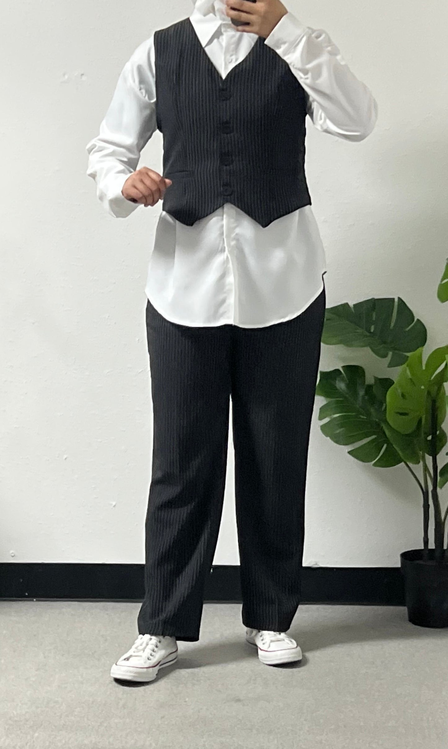 Three-Piece Zara Set with Pants, Shirt, and Vest