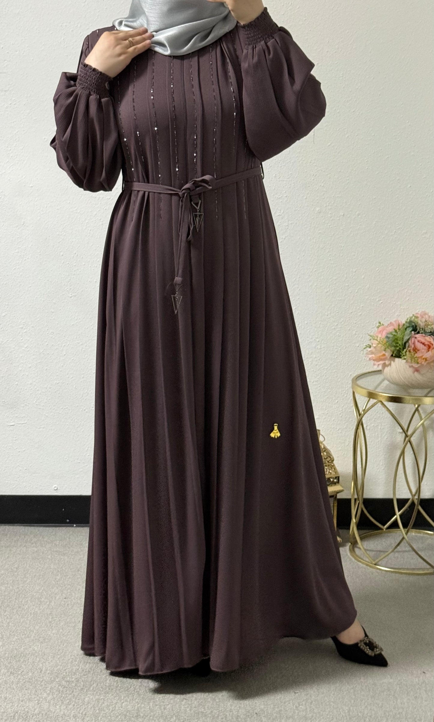 Intricate beads abaya