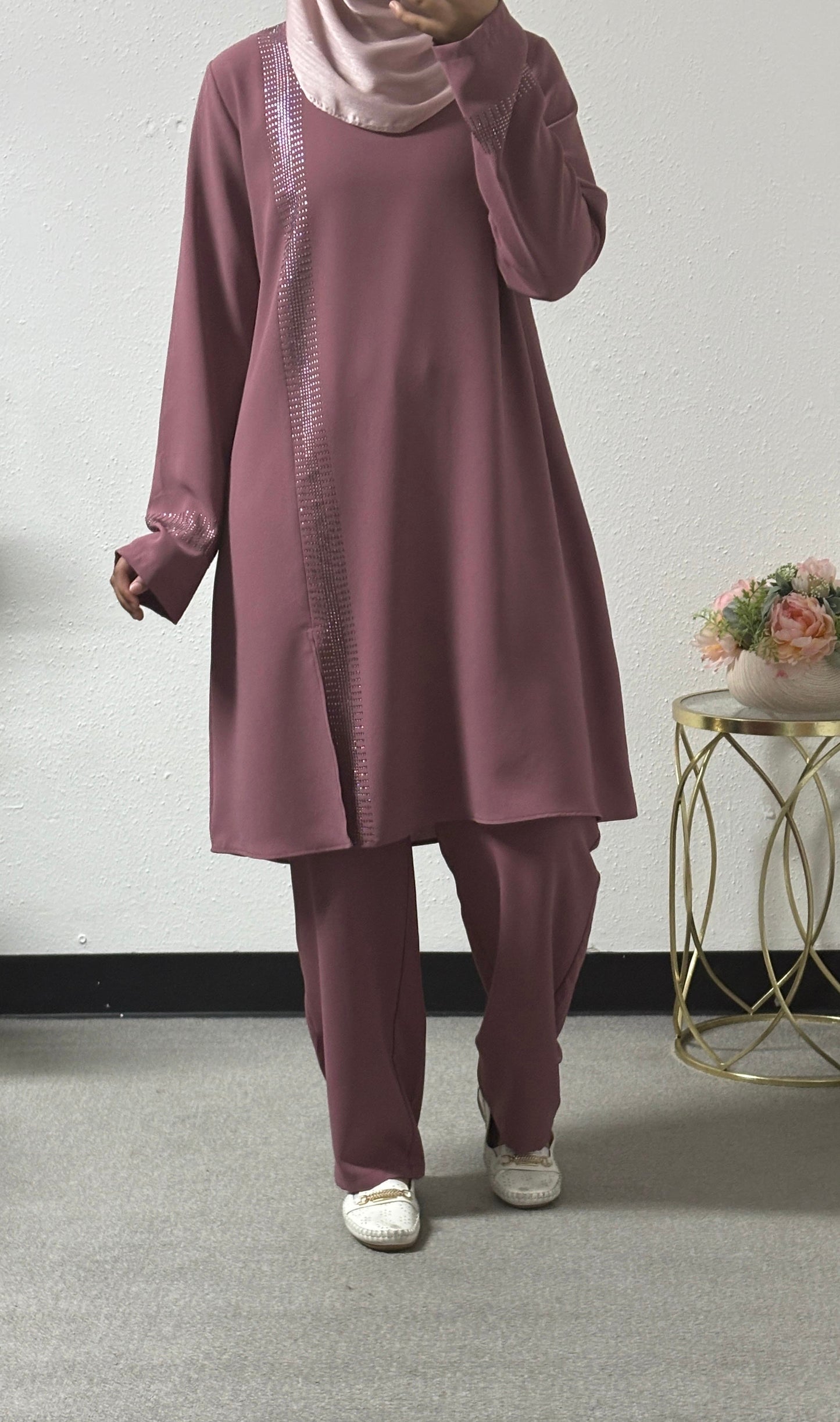 One side beaded set