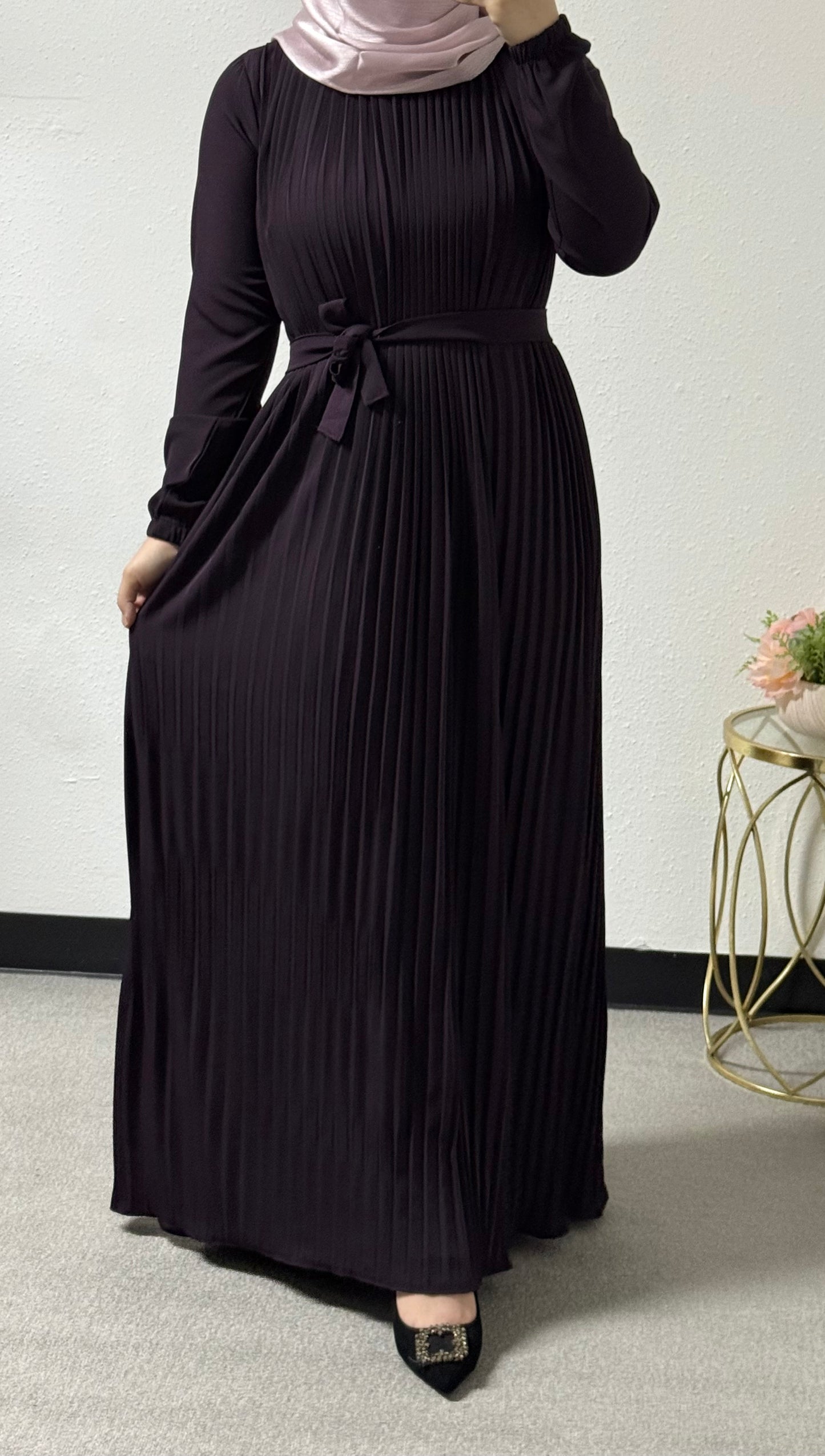Front pleated dress