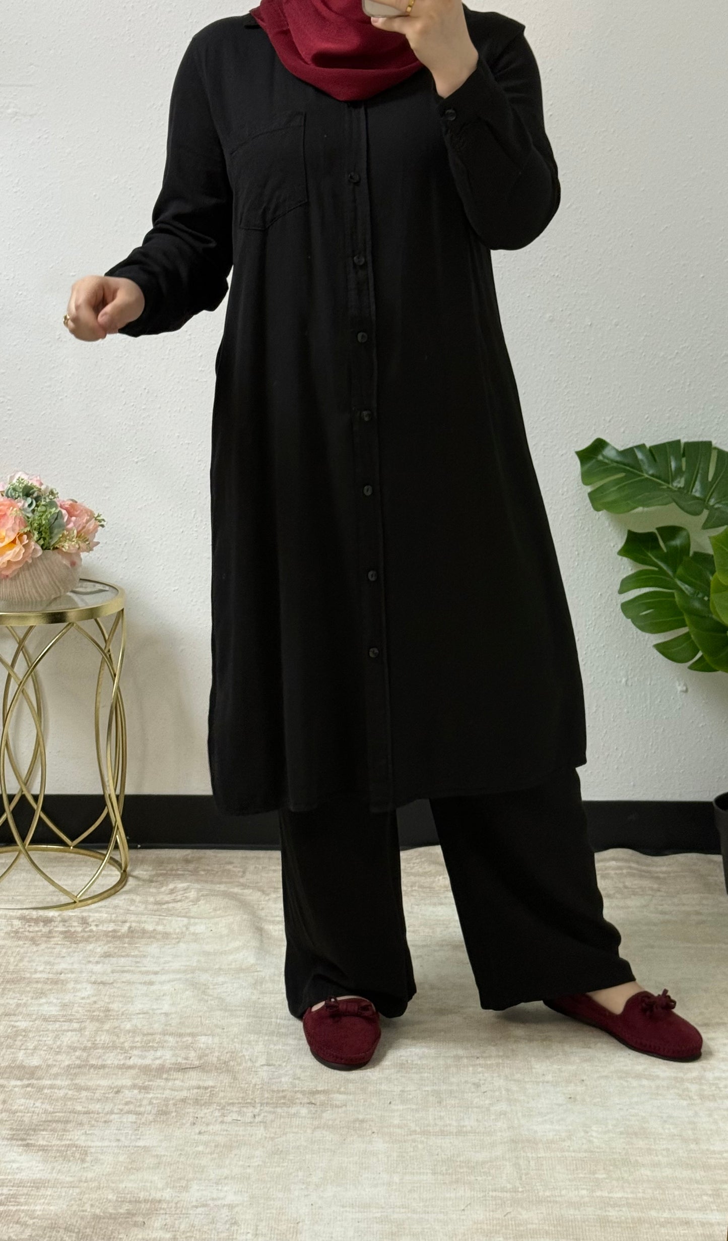 Long Shirt Simple Set