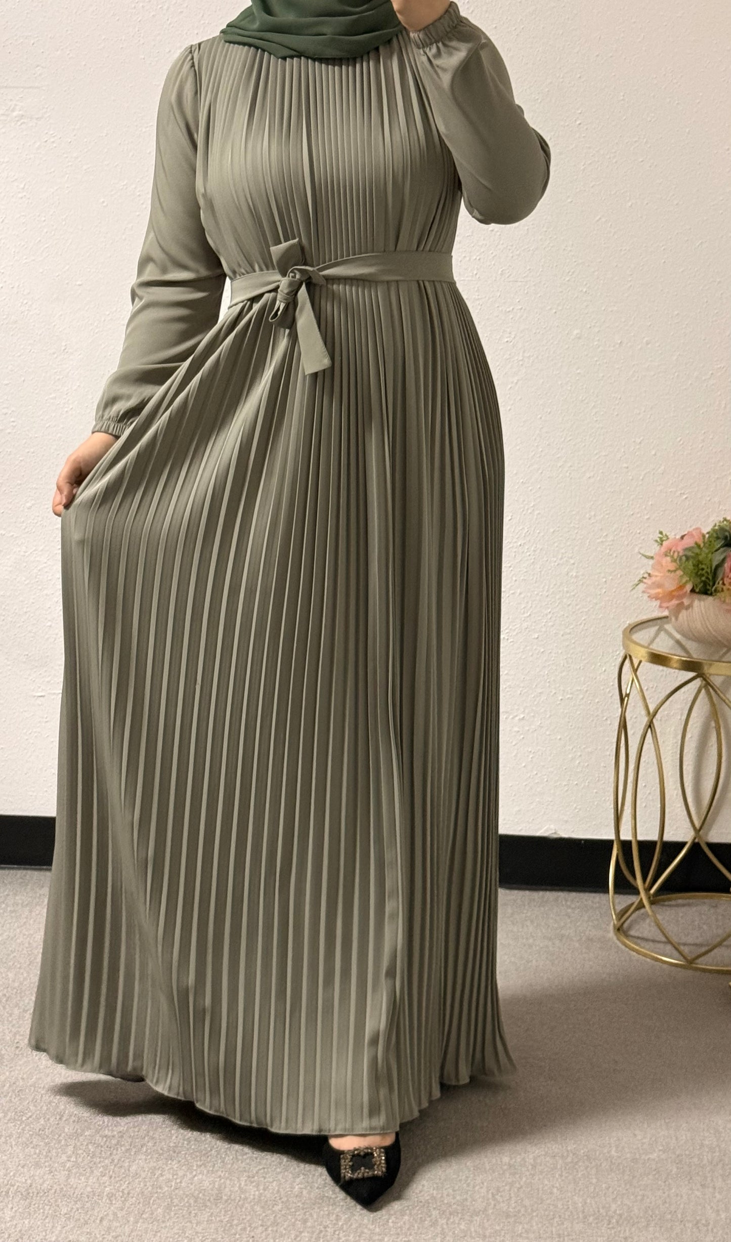 Front pleated dress