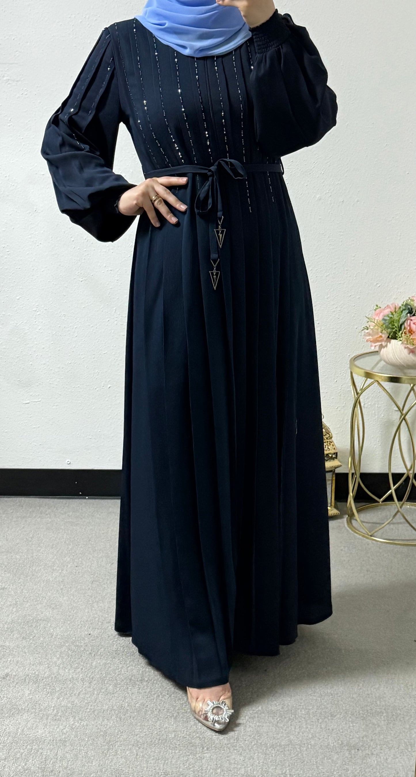 Intricate beads abaya