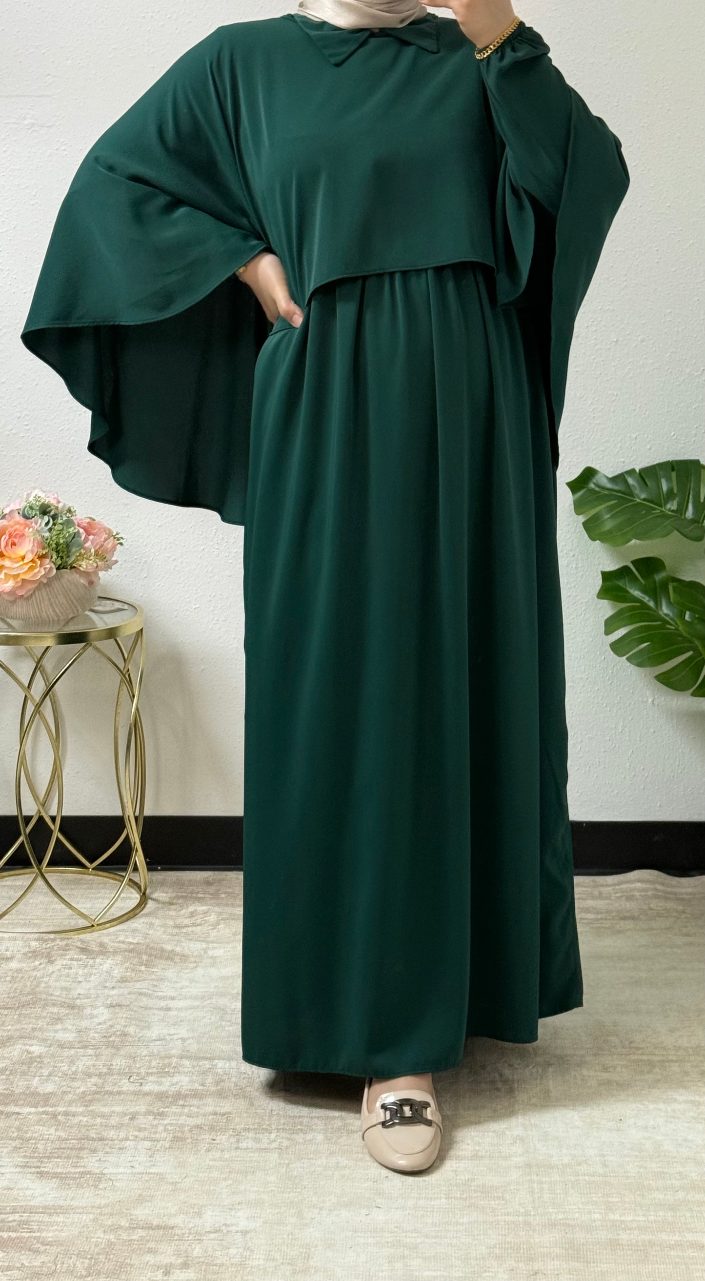 Butterfly style cape dress