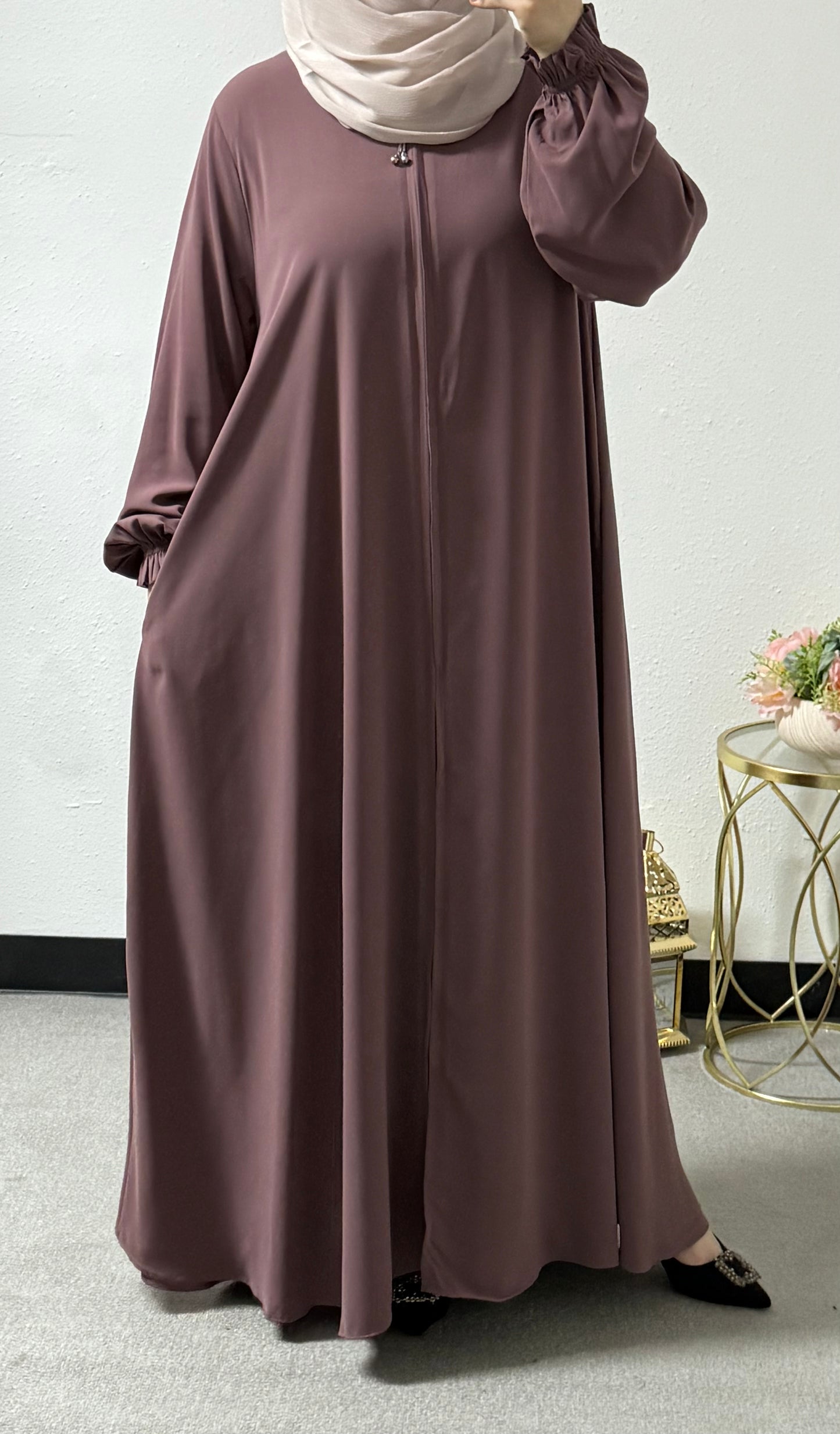 soft colored abaya