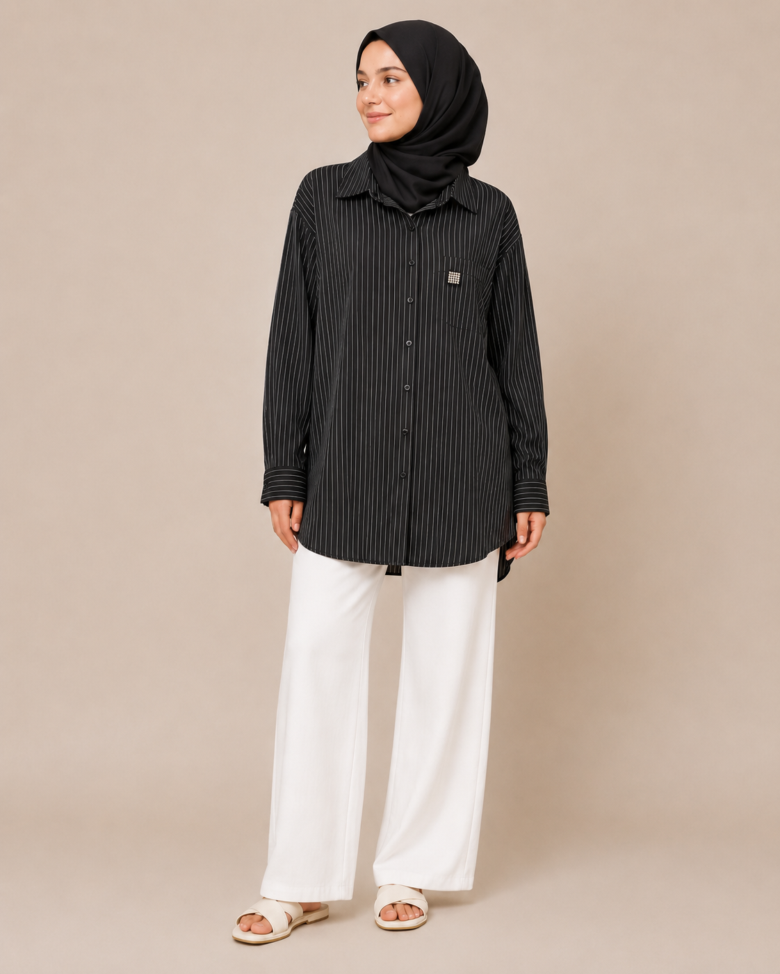Striped Shirt Silver Accent