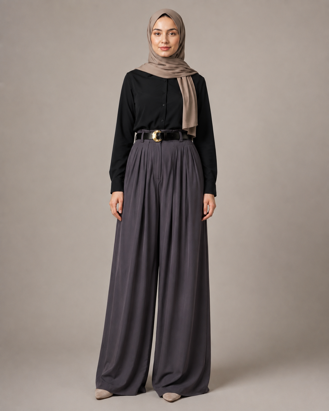 Pleated Plazo Pants