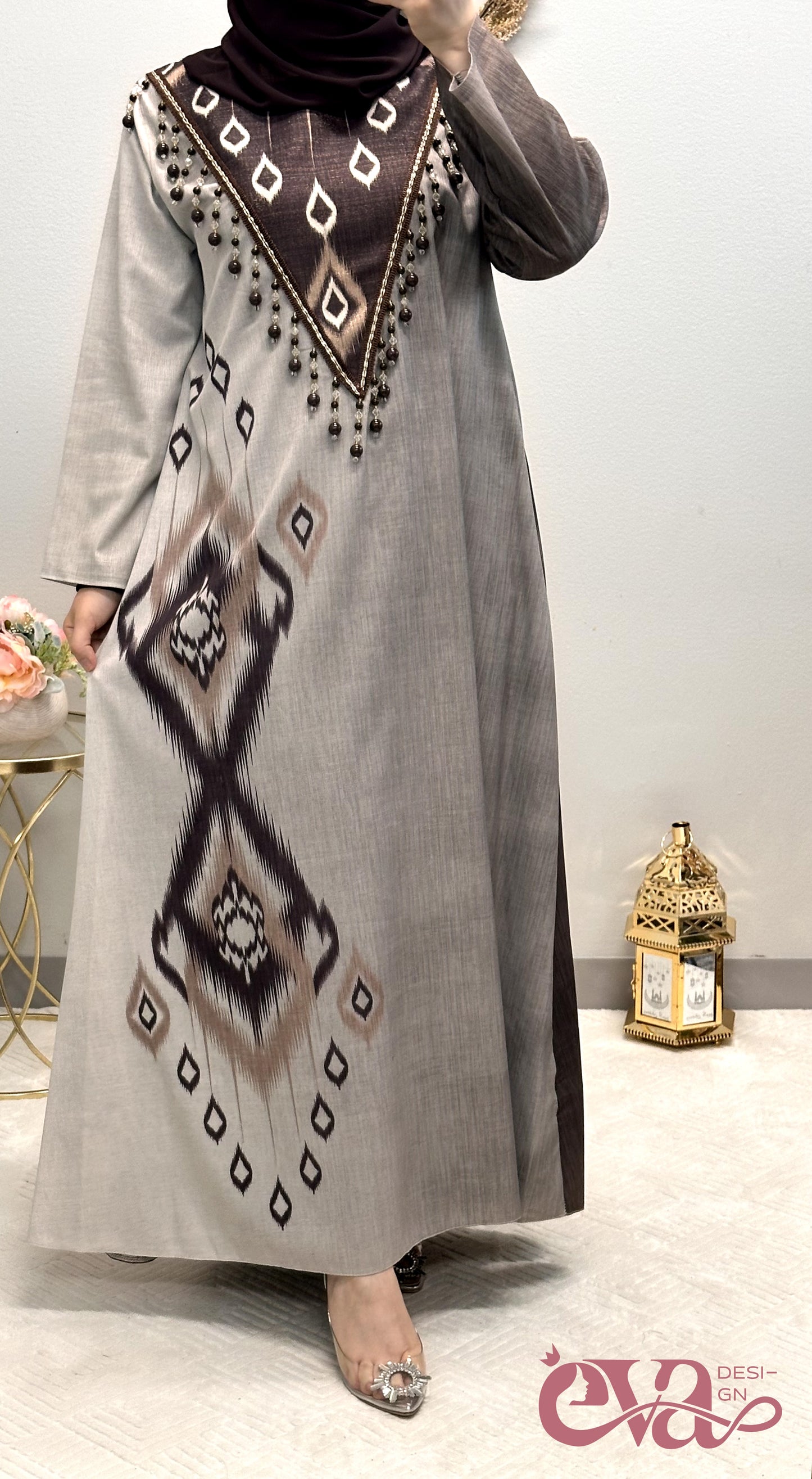 Arabic Style Printed Abaya