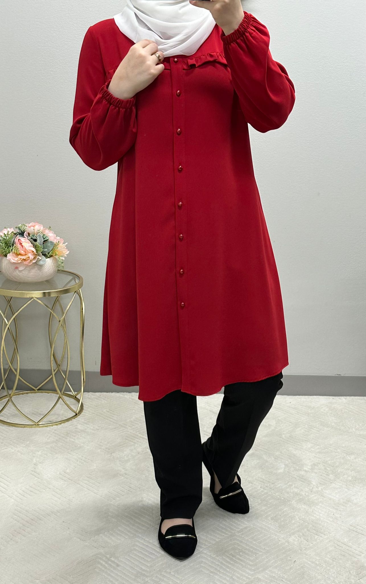 Versatile Ruffle Tunic Blouse: 9 Colors Available