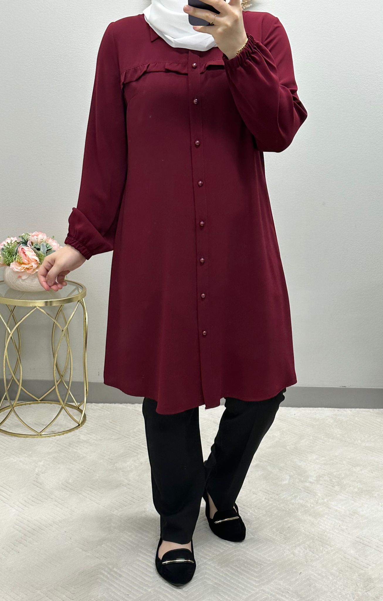 Versatile Ruffle Tunic Blouse: 9 Colors Available