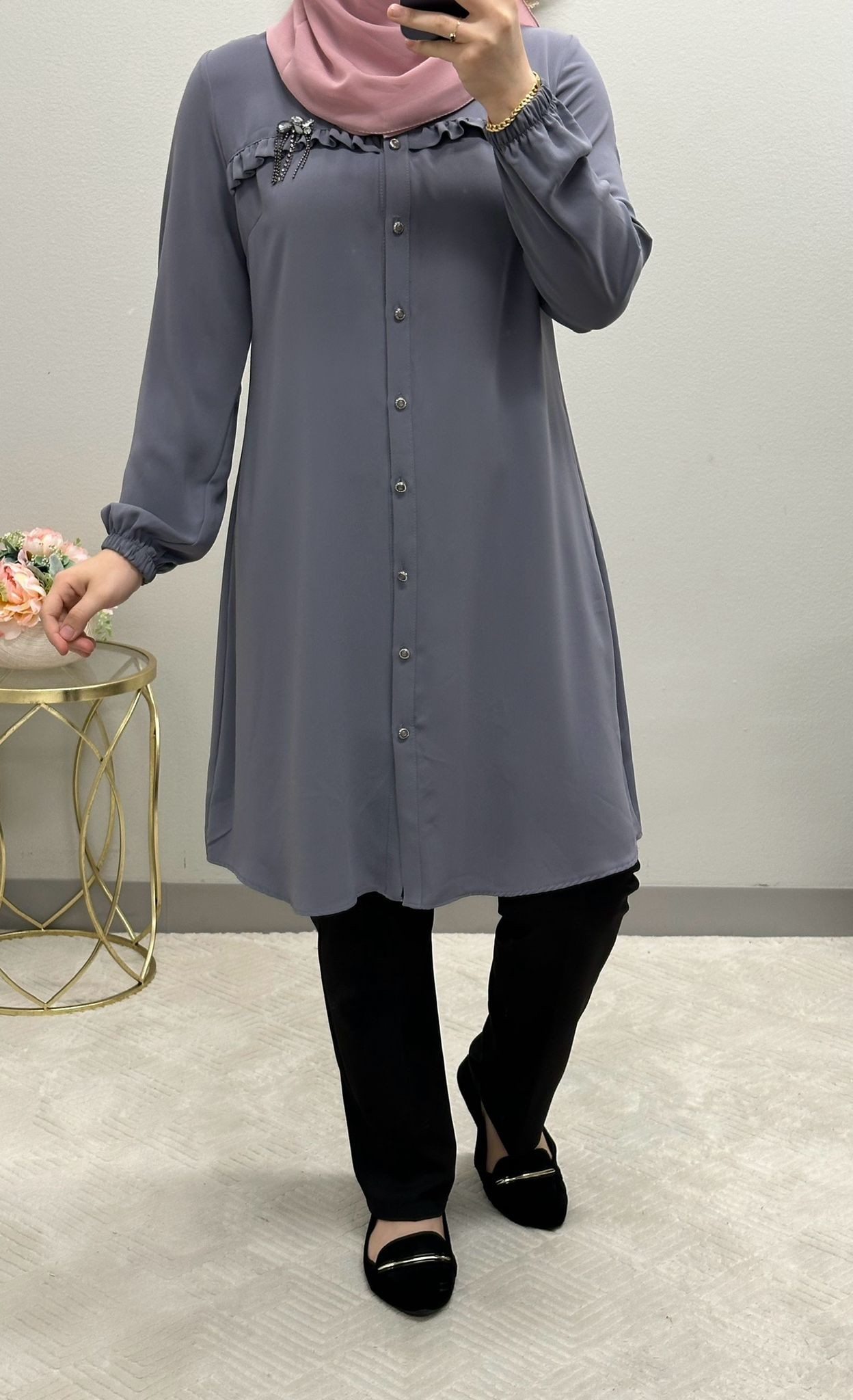 Versatile Ruffle Tunic Blouse: 9 Colors Available