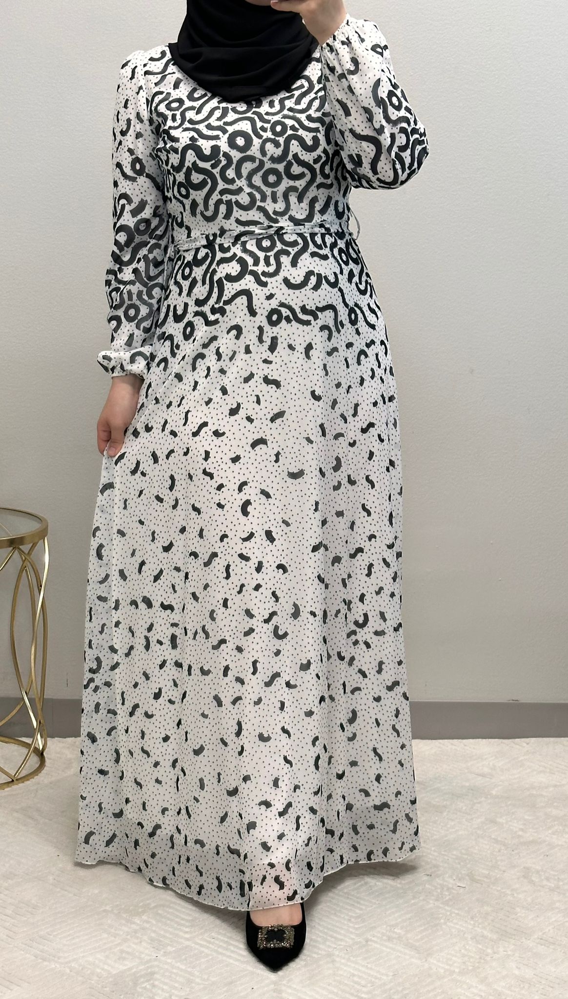 Stunning Print Maxi length chiffon dress fully lined