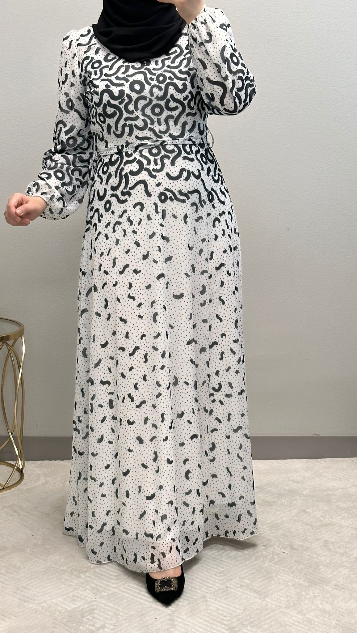 Stunning Print Maxi length chiffon dress fully lined