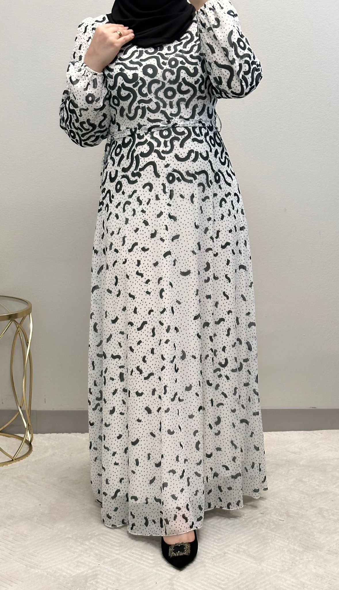Stunning Print Maxi length chiffon dress fully lined