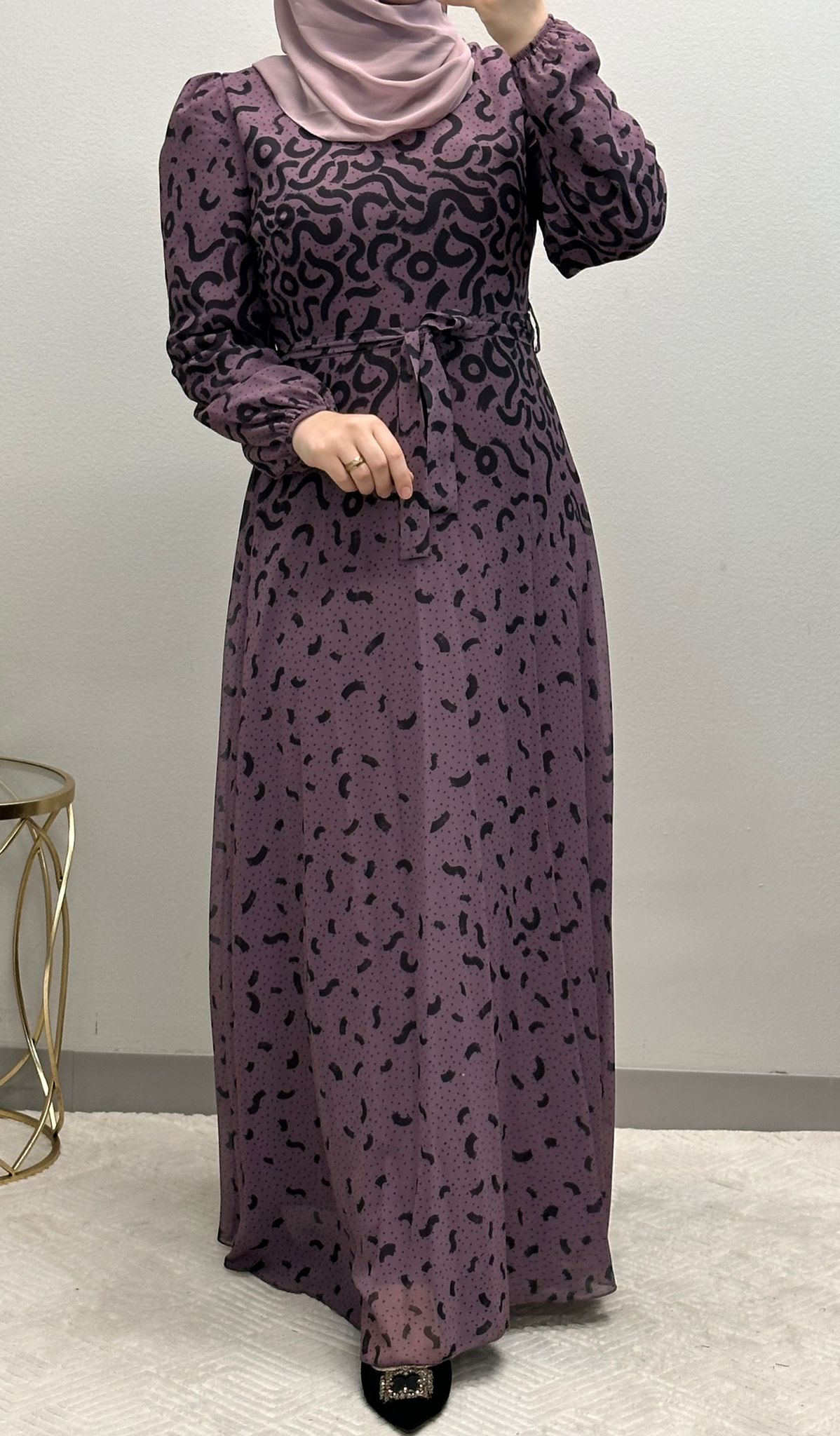 Stunning Print Maxi length chiffon dress fully lined