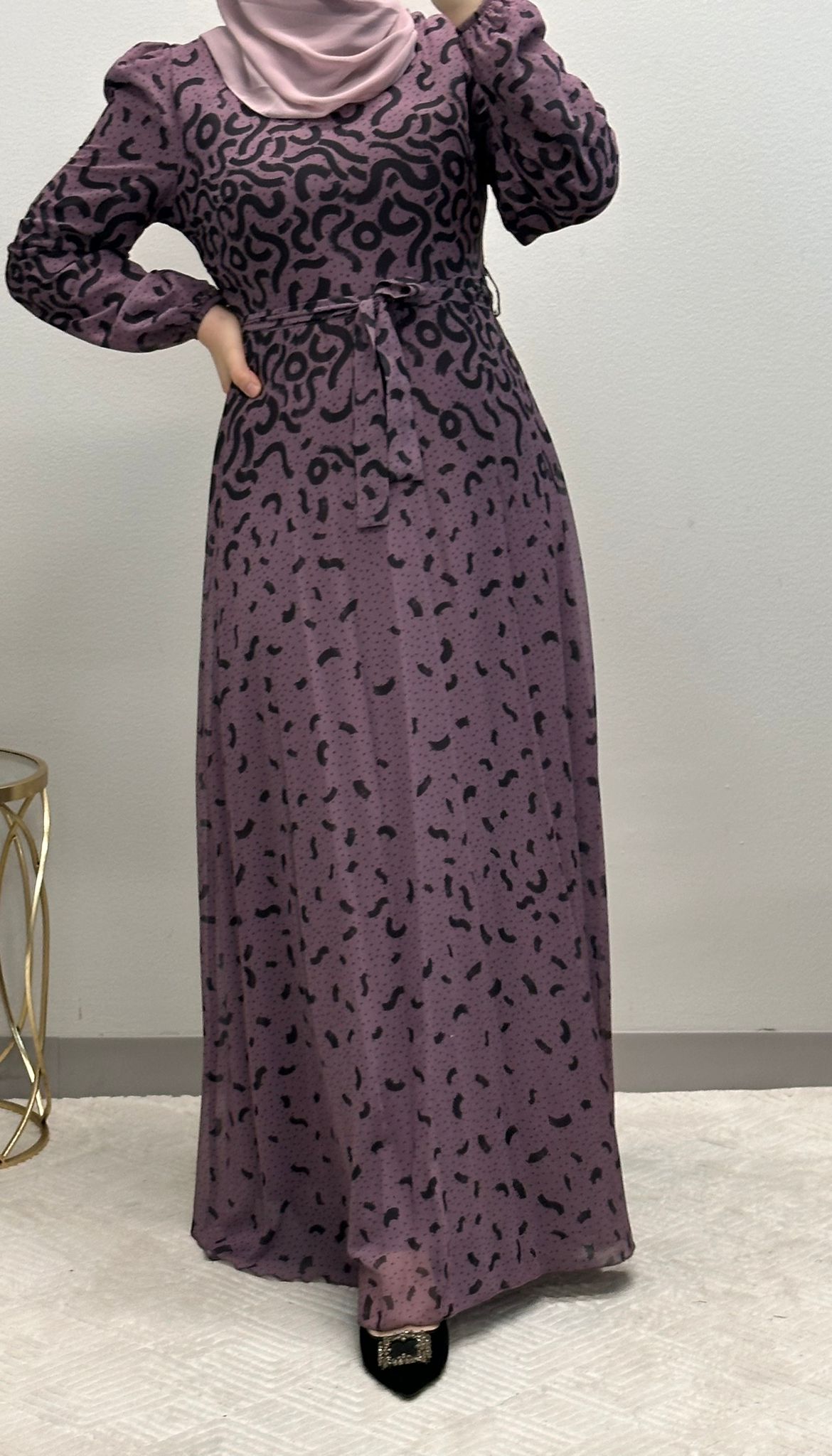 Stunning Print Maxi length chiffon dress fully lined