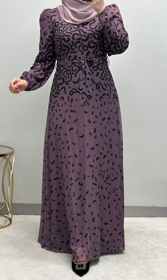 Stunning Print Maxi length chiffon dress fully lined