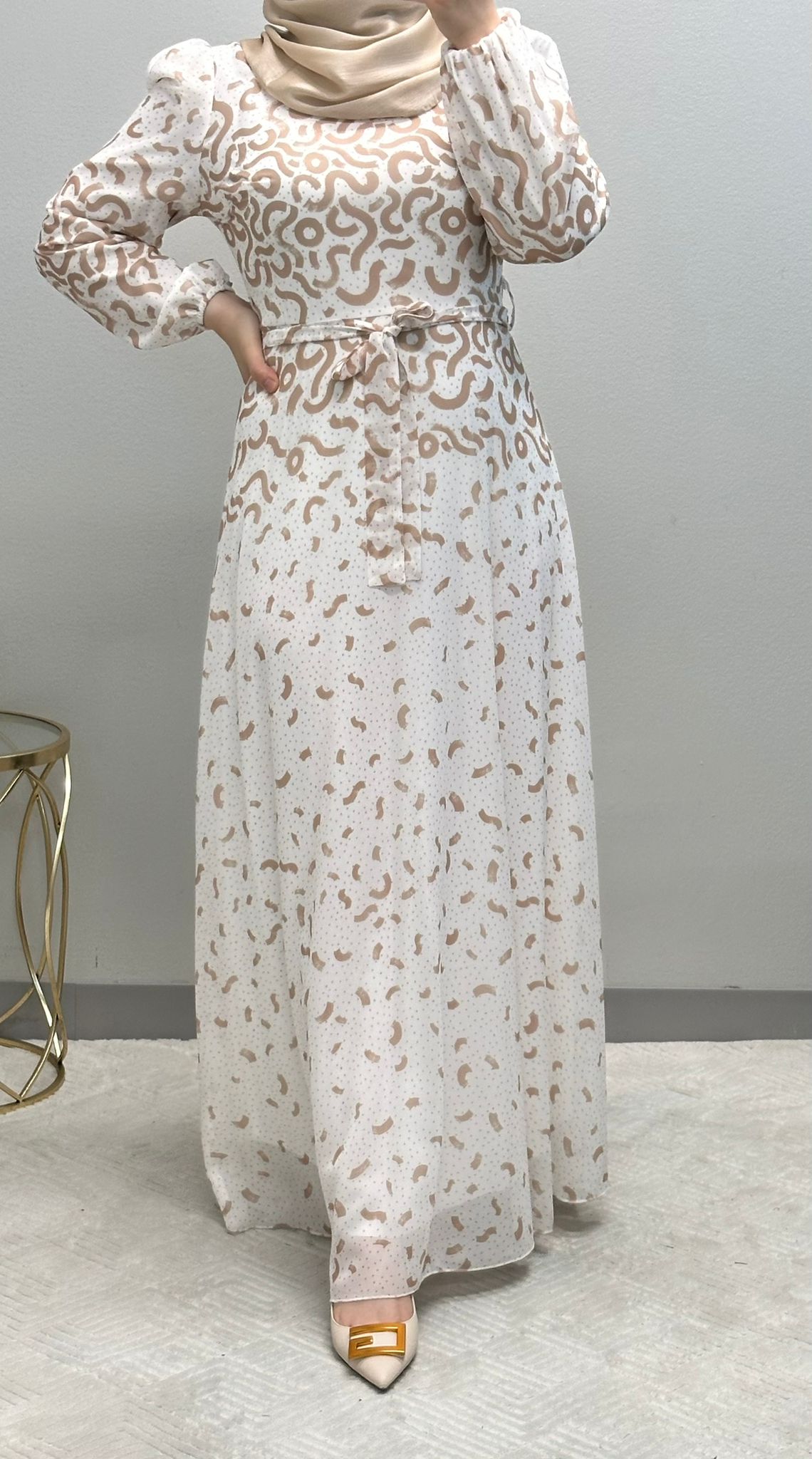 Stunning Print Maxi length chiffon dress fully lined