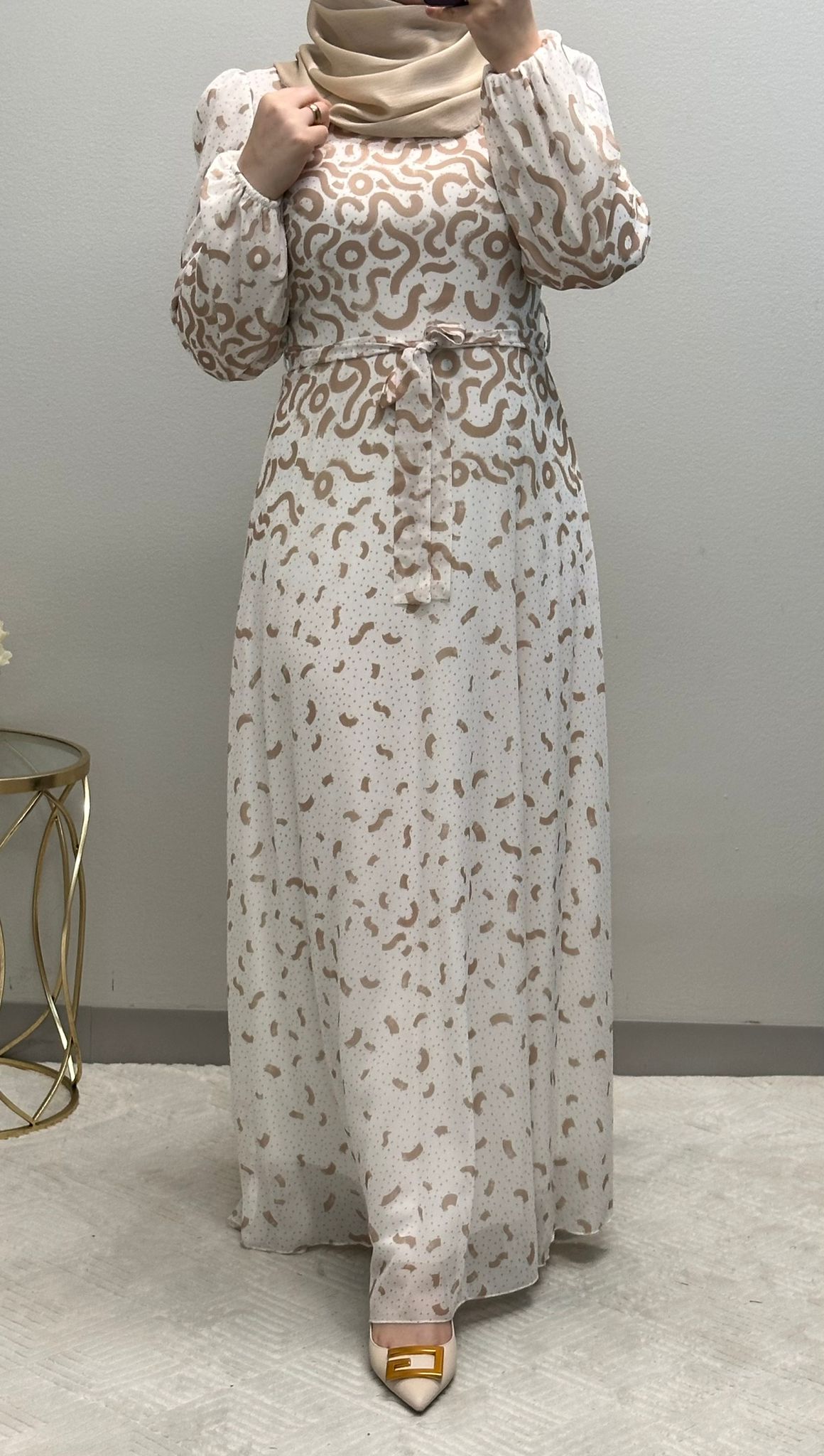 Stunning Print Maxi length chiffon dress fully lined