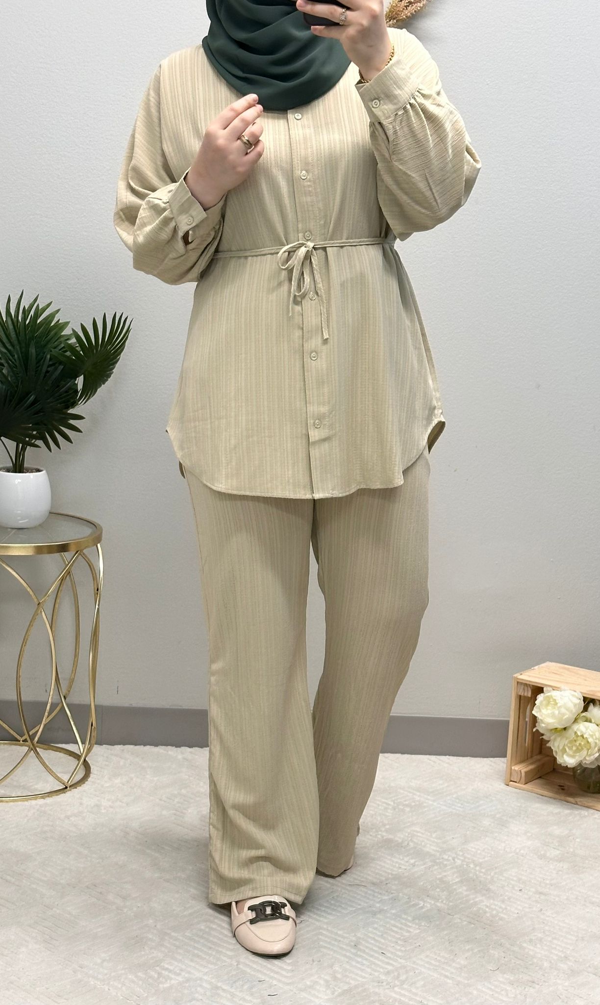 Striped Linen Two-piece Set