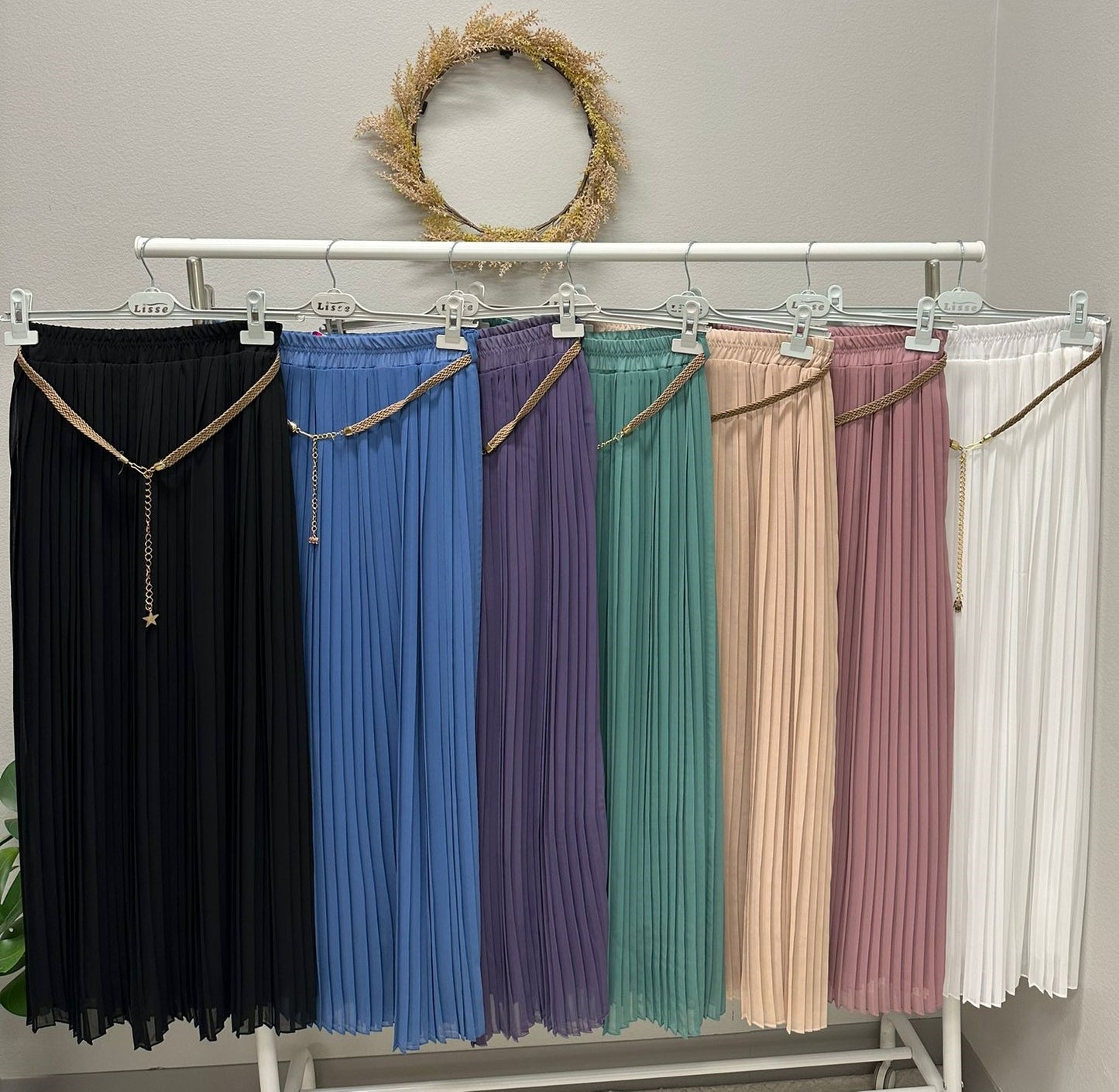 Pleated skirt with detachable (length 36.8 inch)