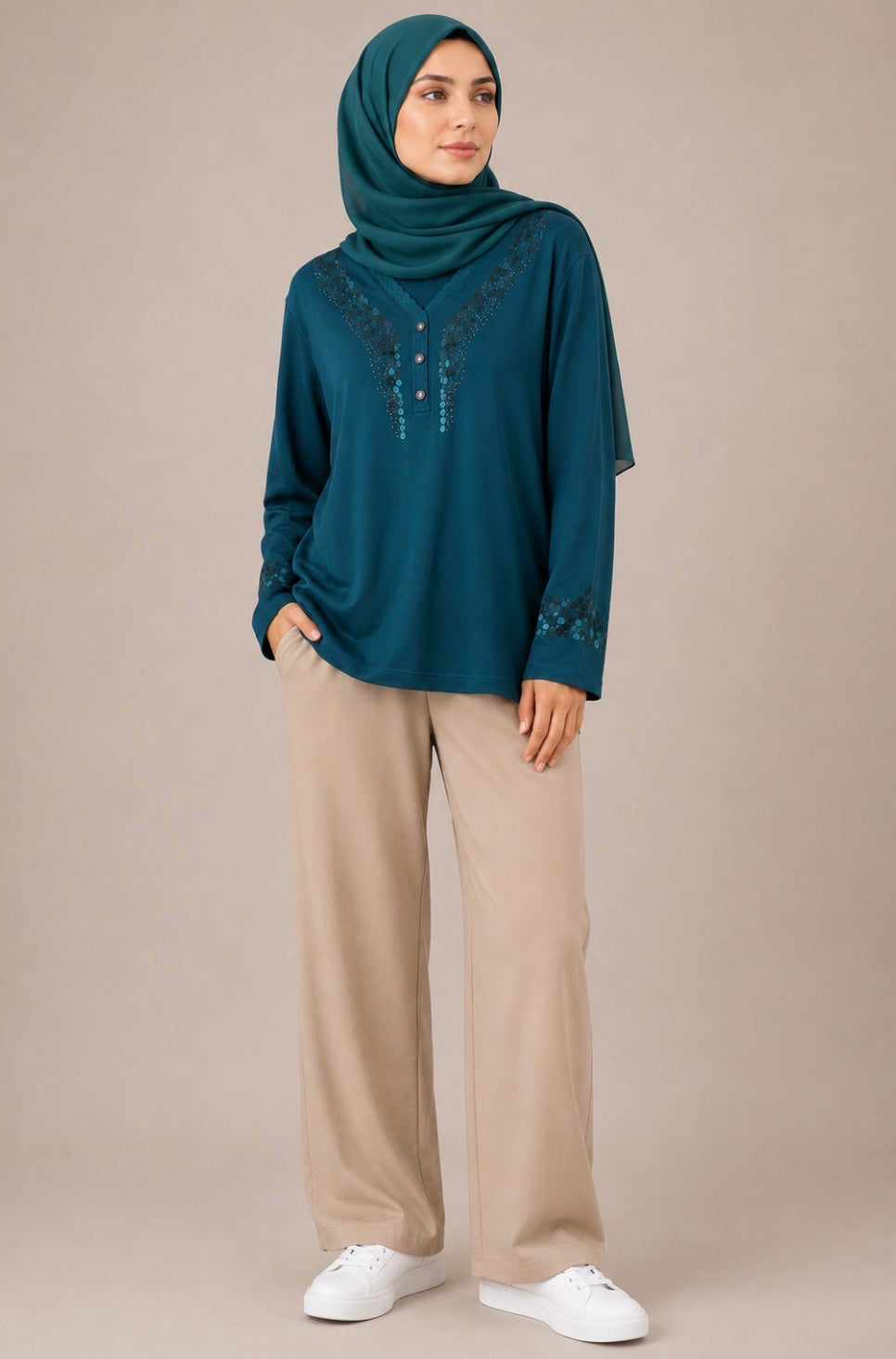 Leaf Embroidered Shirt
