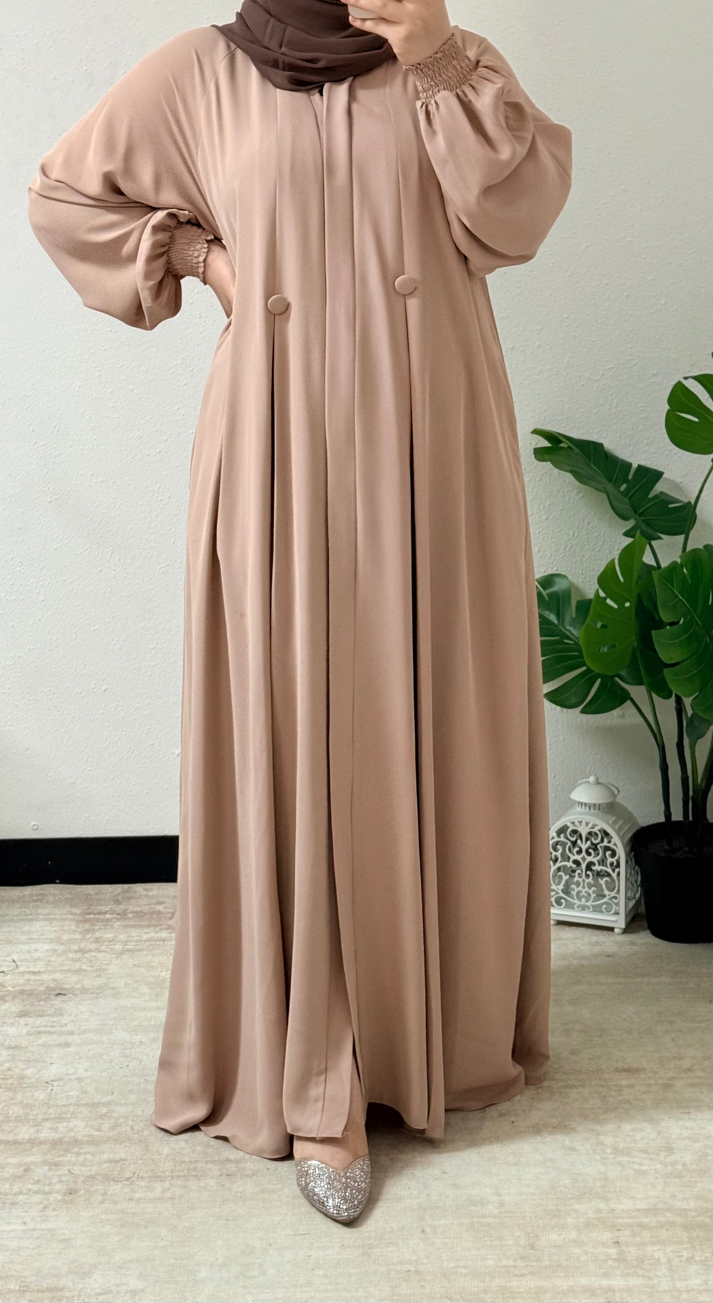 Simple Double Button Abaya