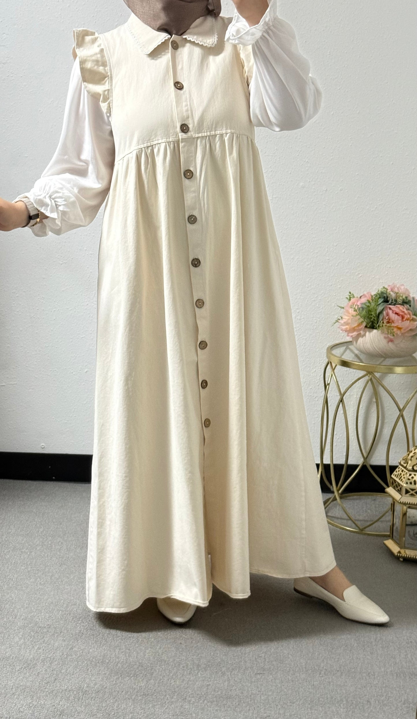 Linen Dress with White Shirt Included