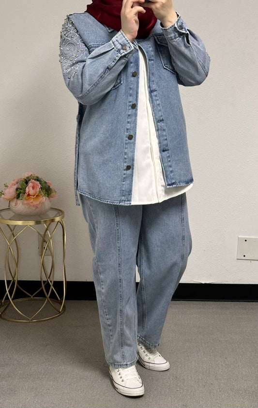 Two-Piece Denim Set (Jacket and Pants)