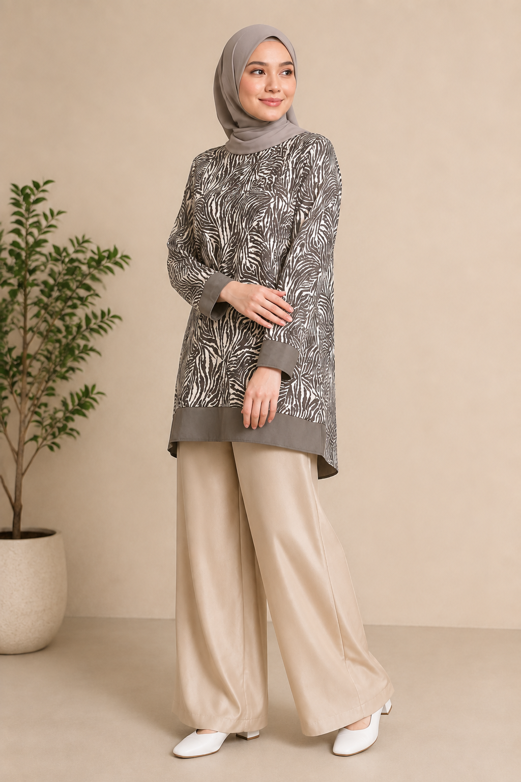 Two Toned Printed Shirt